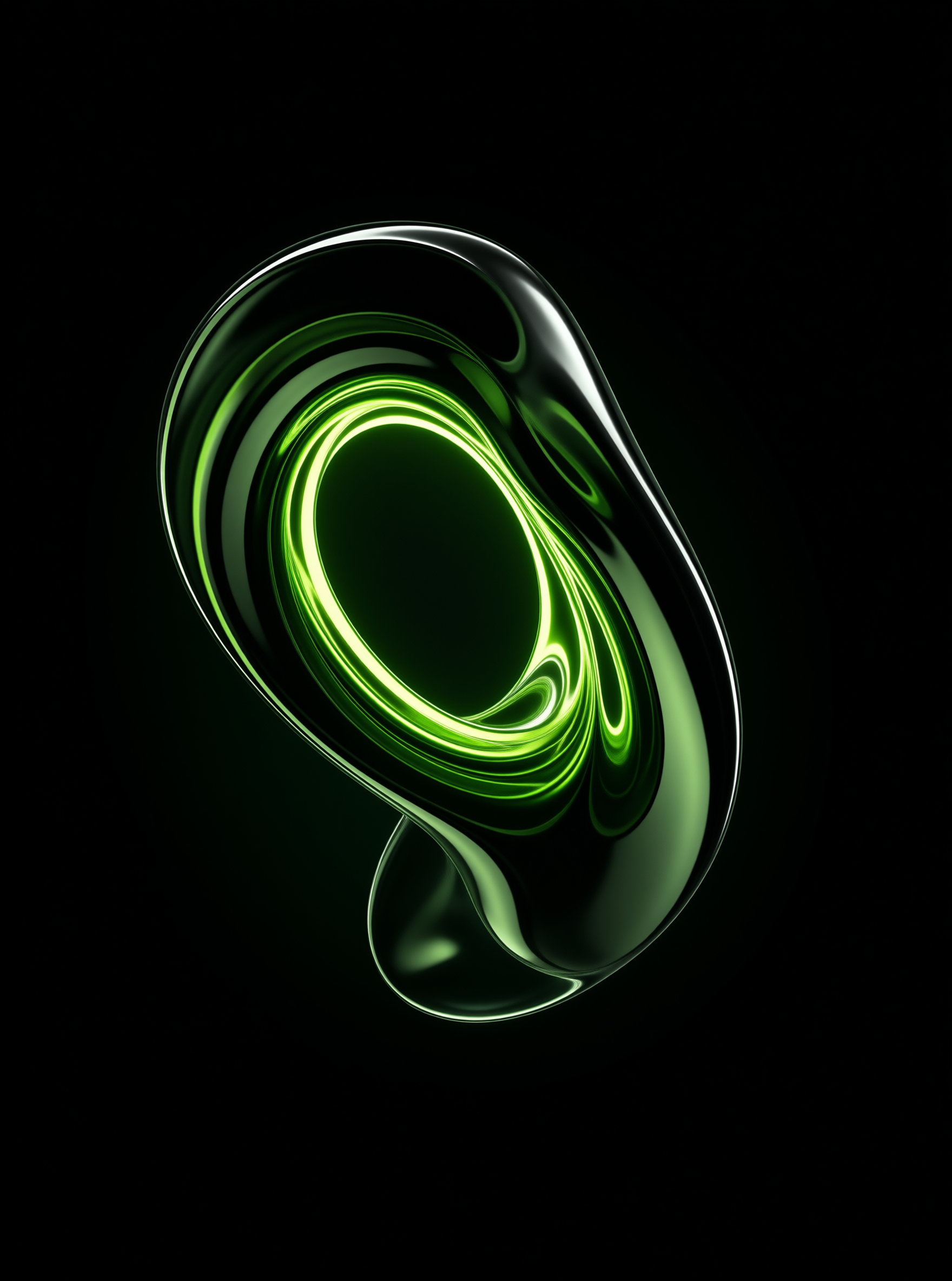 Glowing Green Abstract Shape