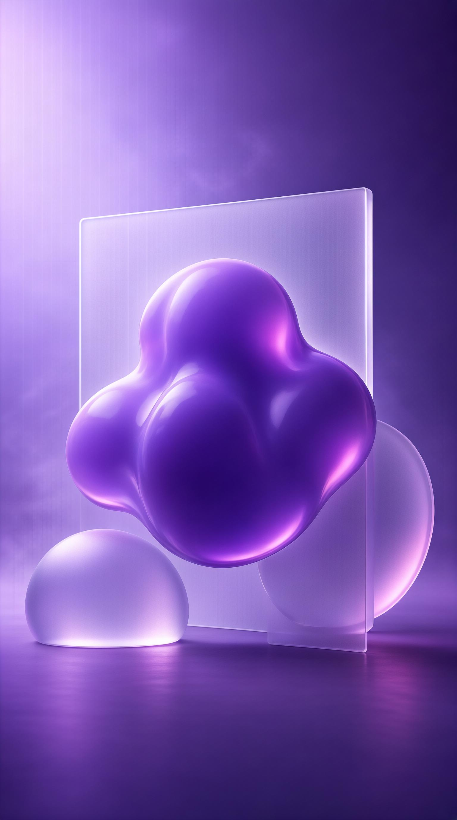 Purple Liquid Shape with Transparent Elements