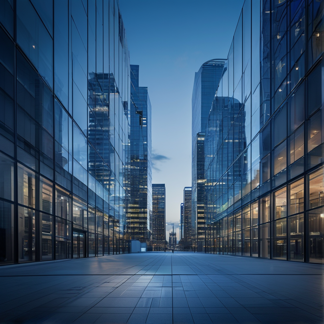 Modern City Street at Dusk