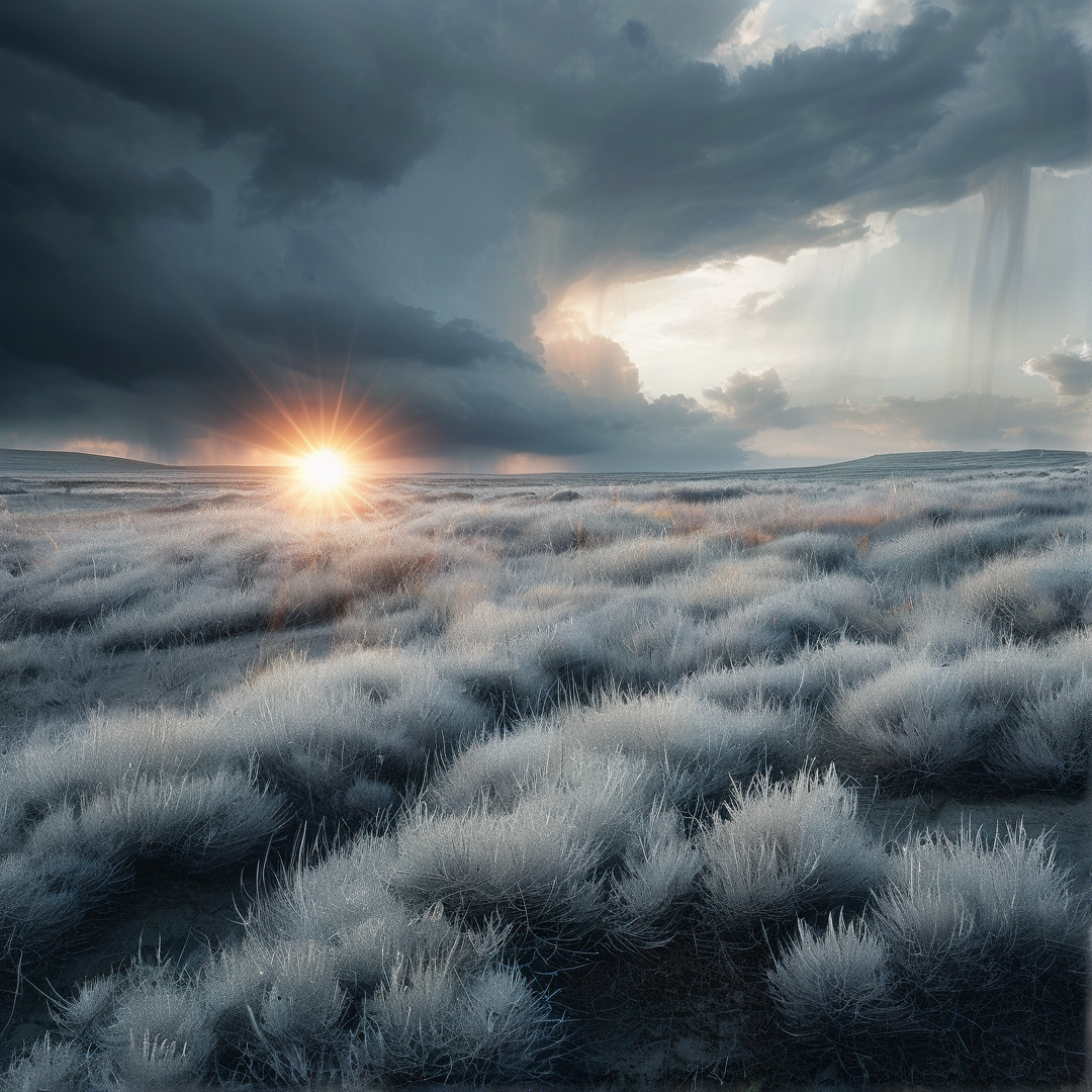 Dramatic Sunrise Over Frost