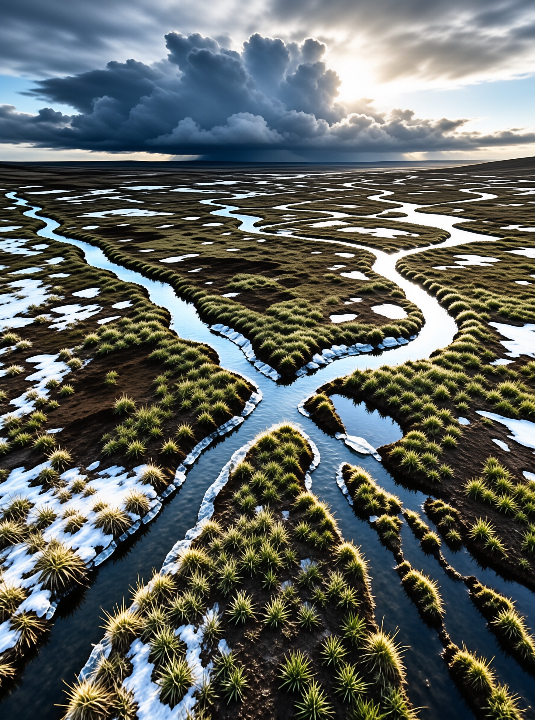 Meandering Waterways at Dusk