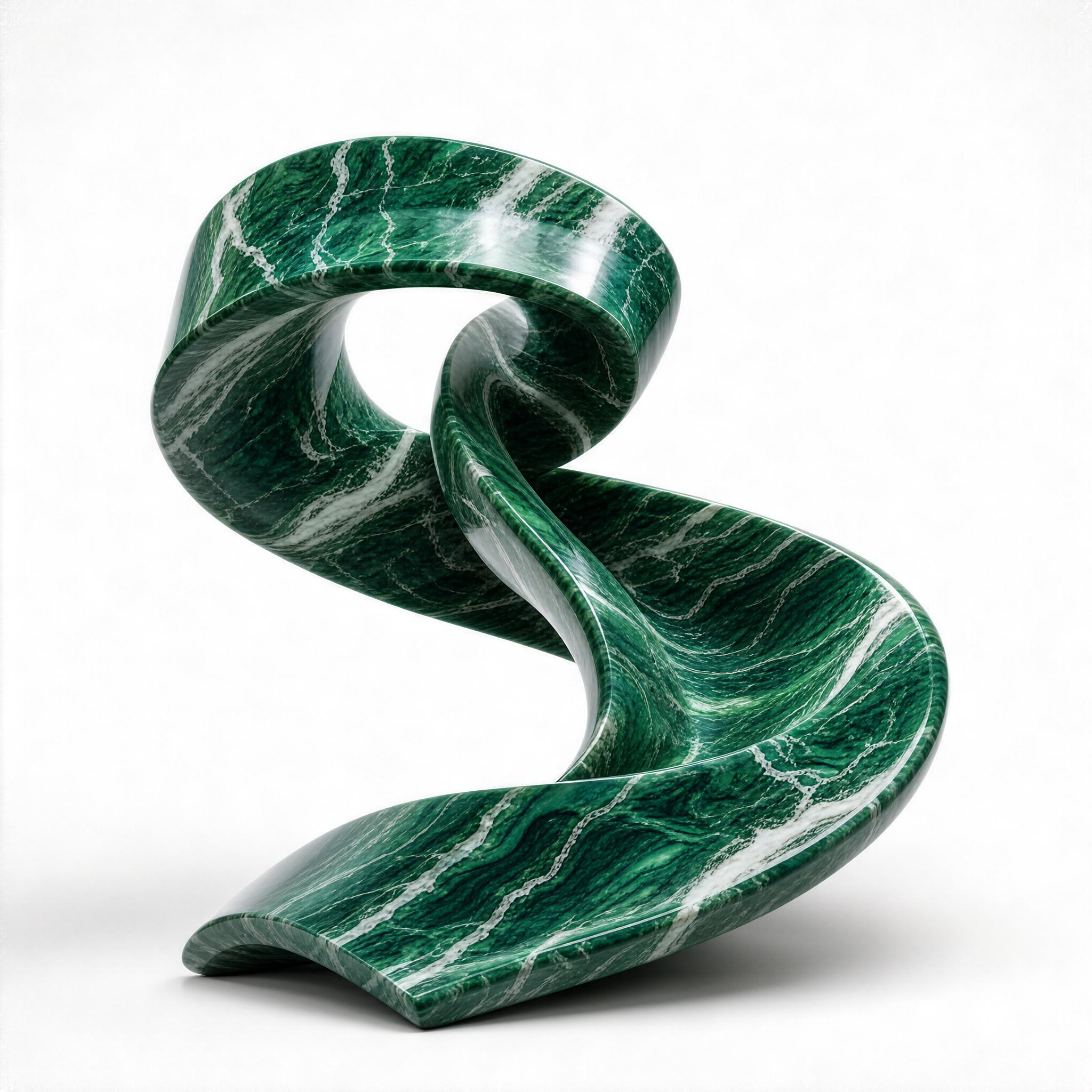 Green Marble Twist Sculpture