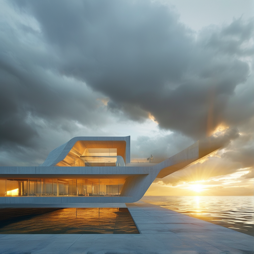 Futuristic Waterfront Pavilion