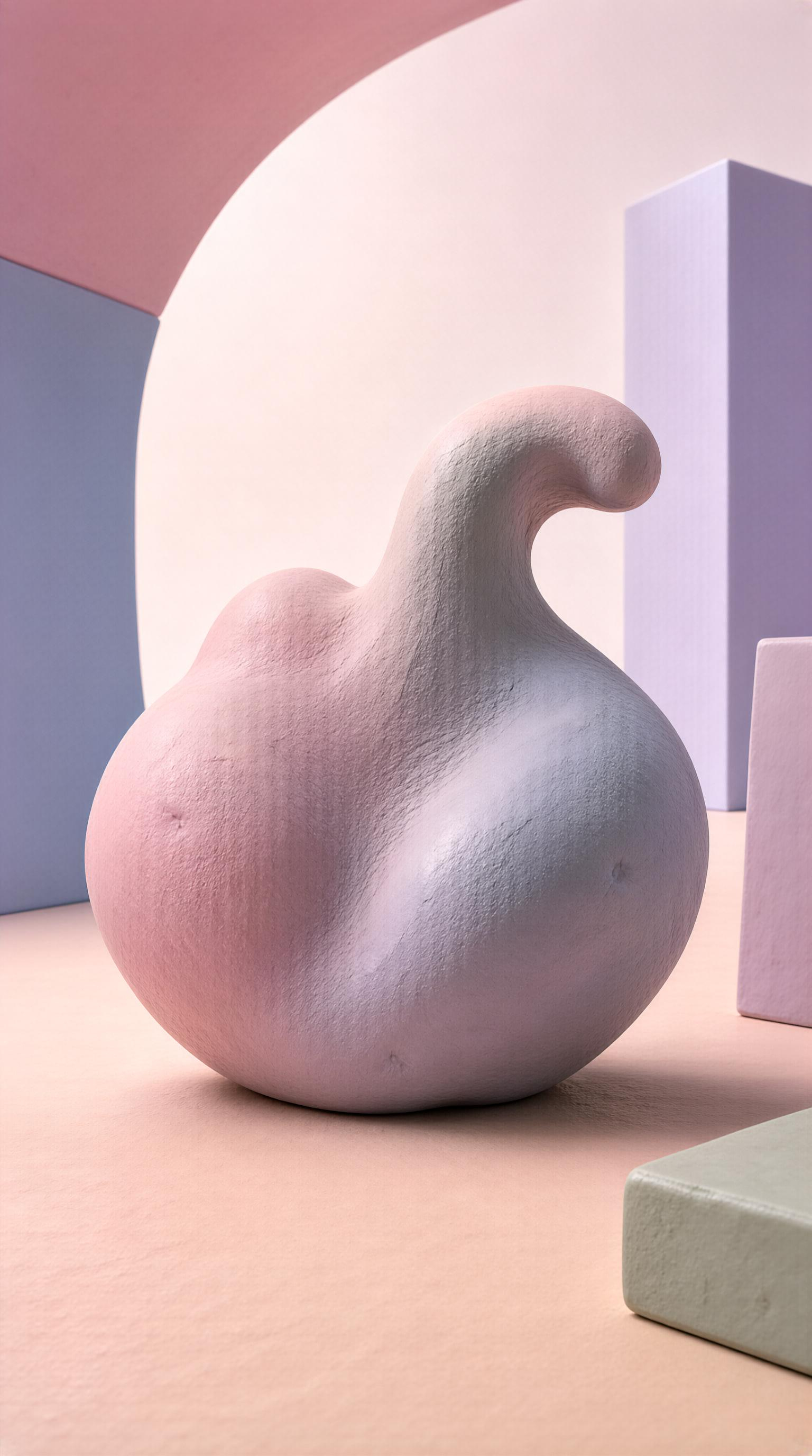 Pastel Organic Blob Sculpture
