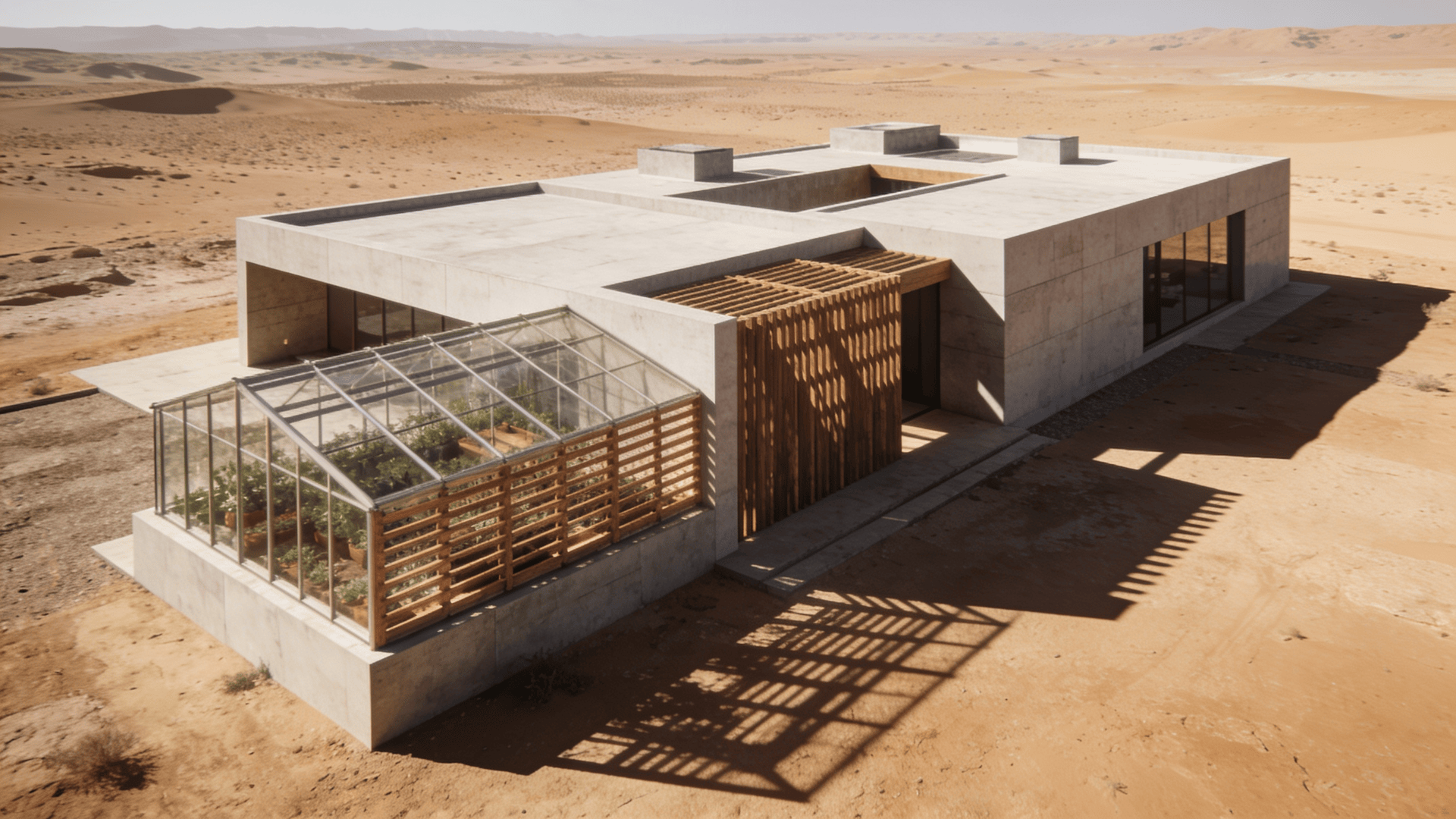 Greenhouse with Wooden Lattice — Desert Plain