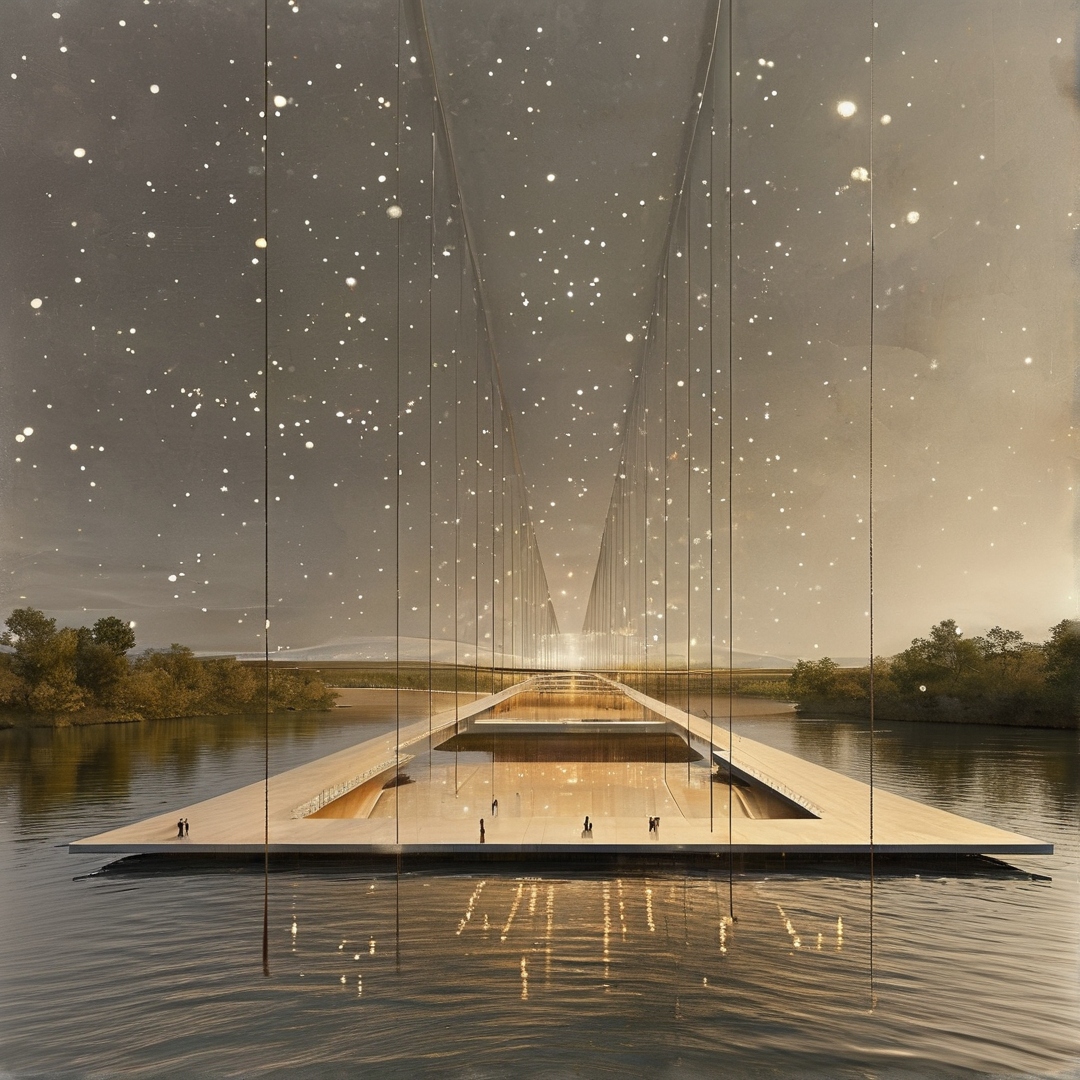 Futuristic Bridge at Night