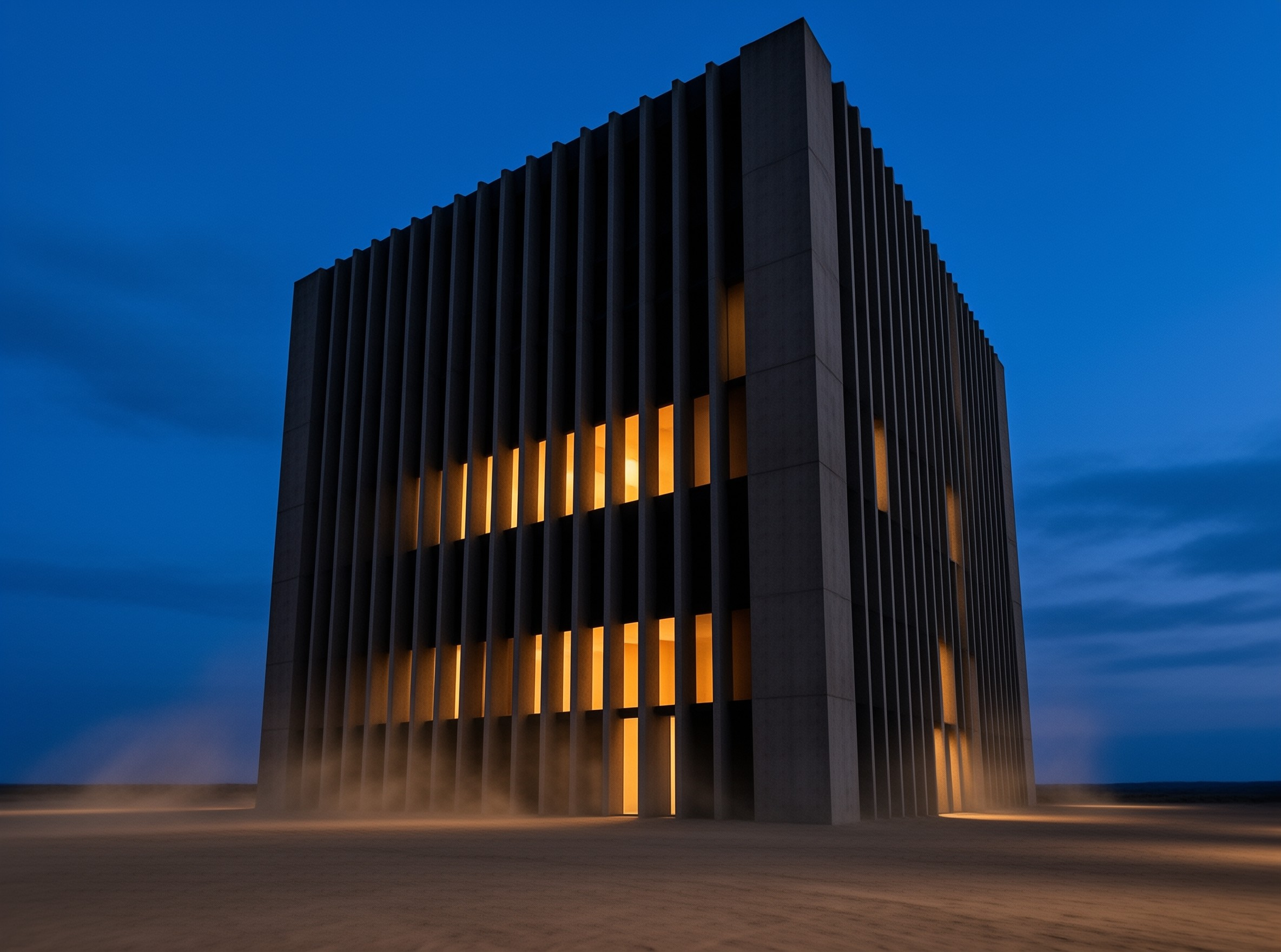 Modern Building at Night