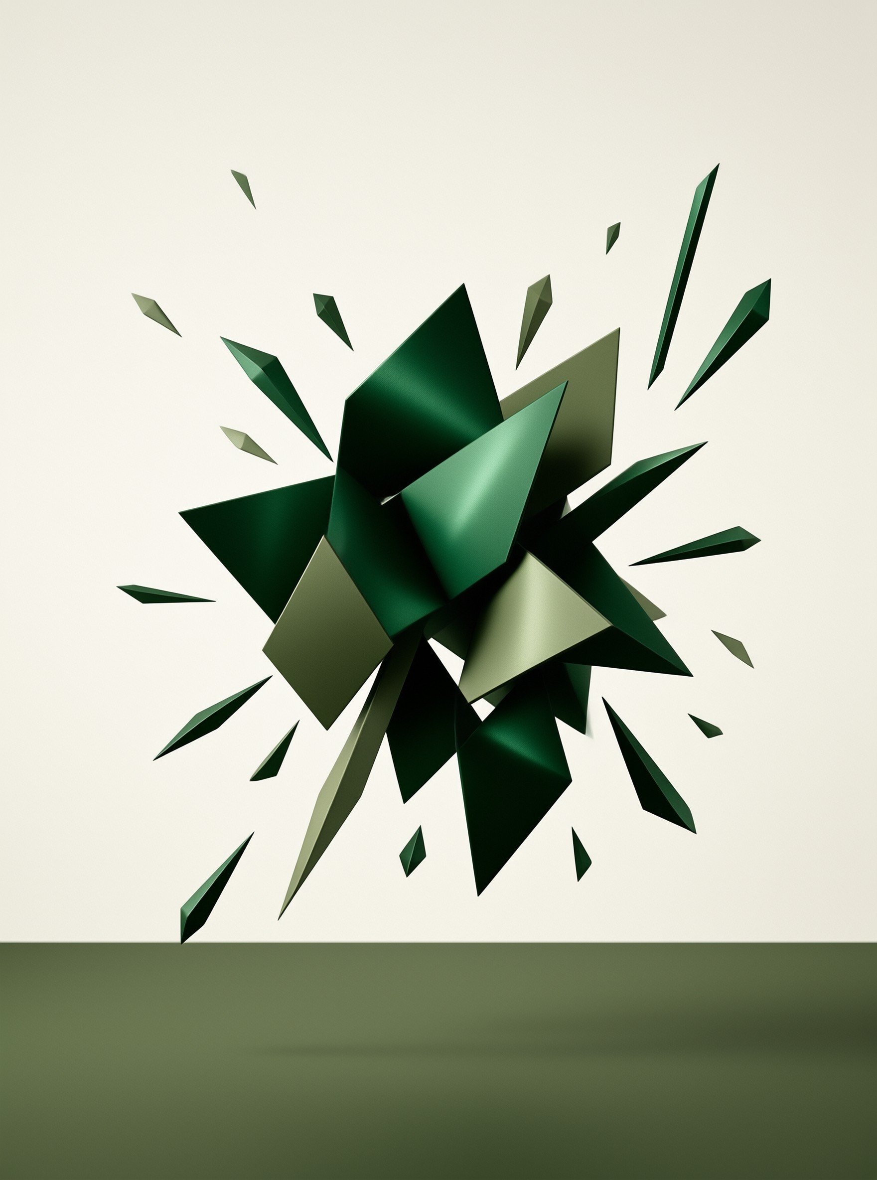 Abstract Green 3D Explosion