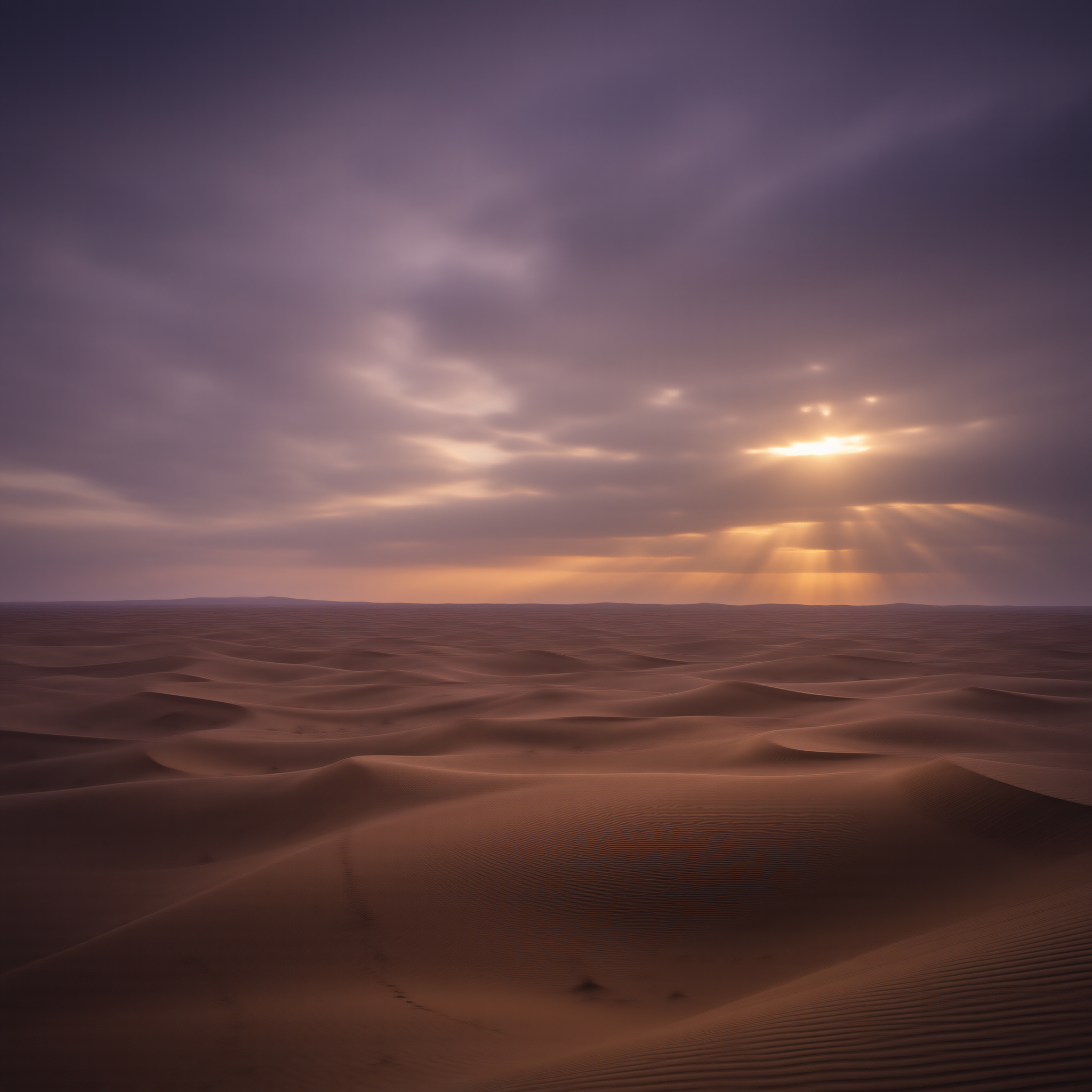 Sunburst Over Sand Dunes
