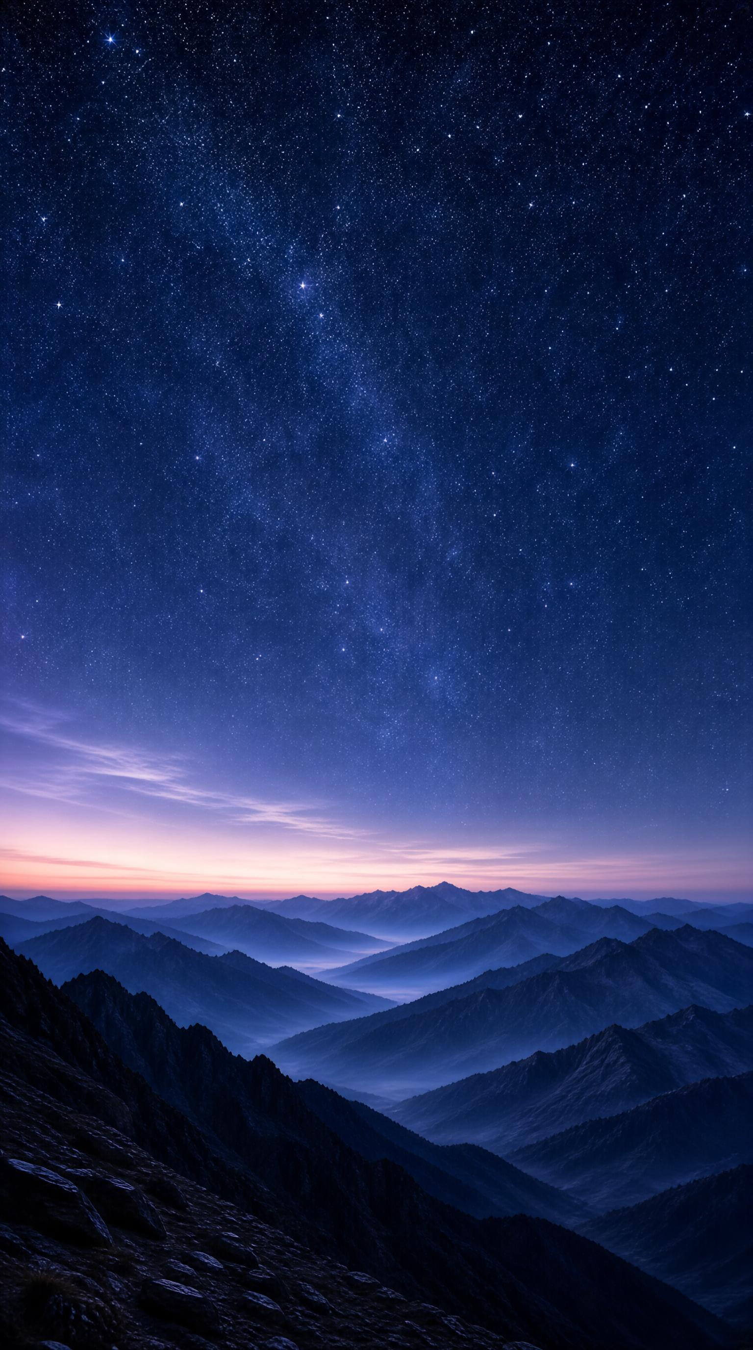 Starry Night Over Mountains