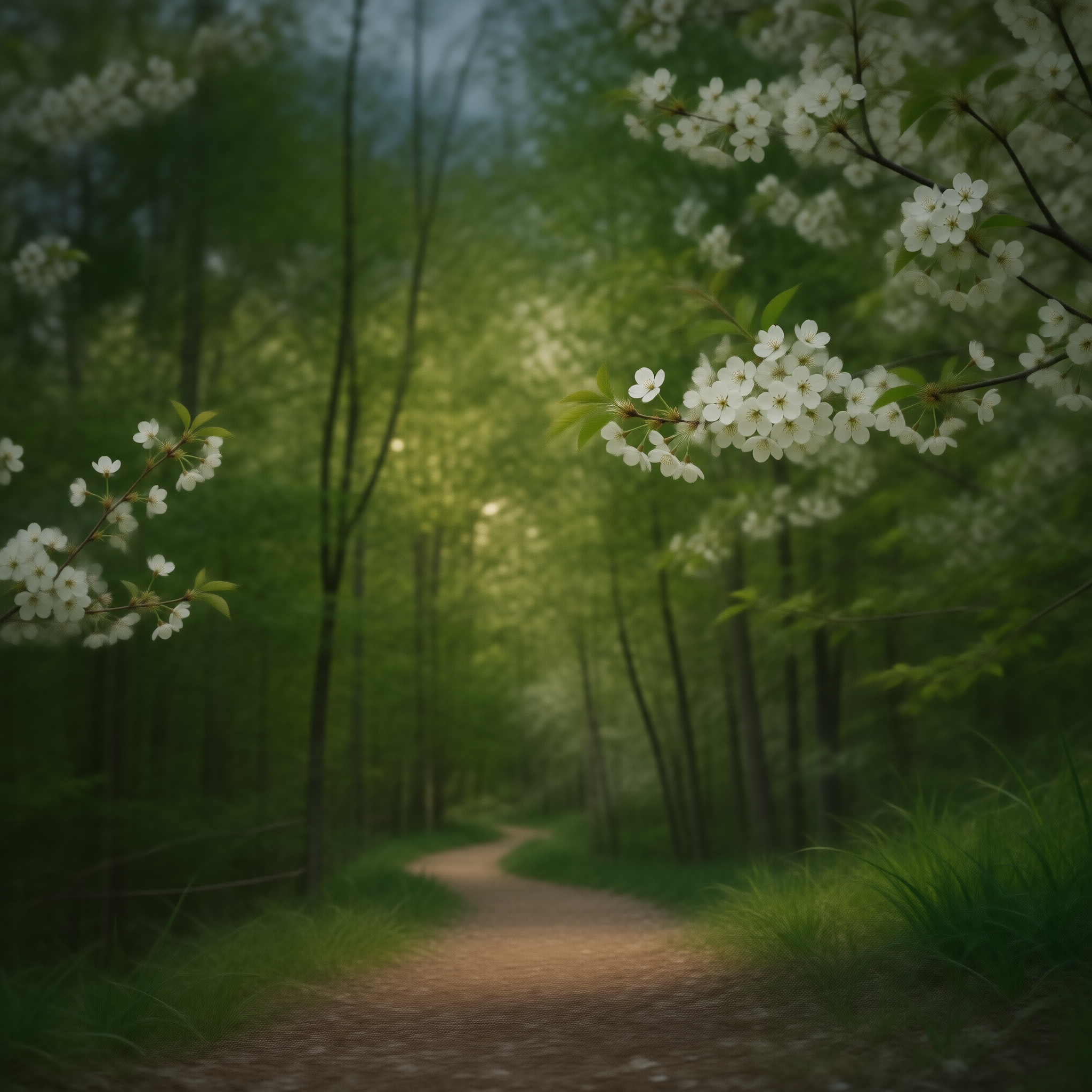 Cherry Blossom Forest Path