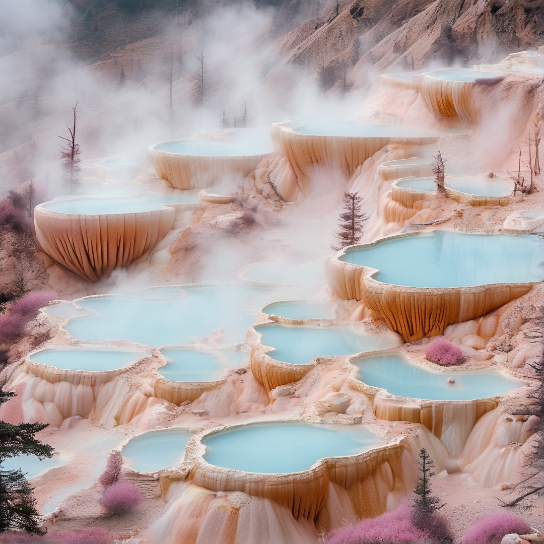 Steamy Travertine Terraces