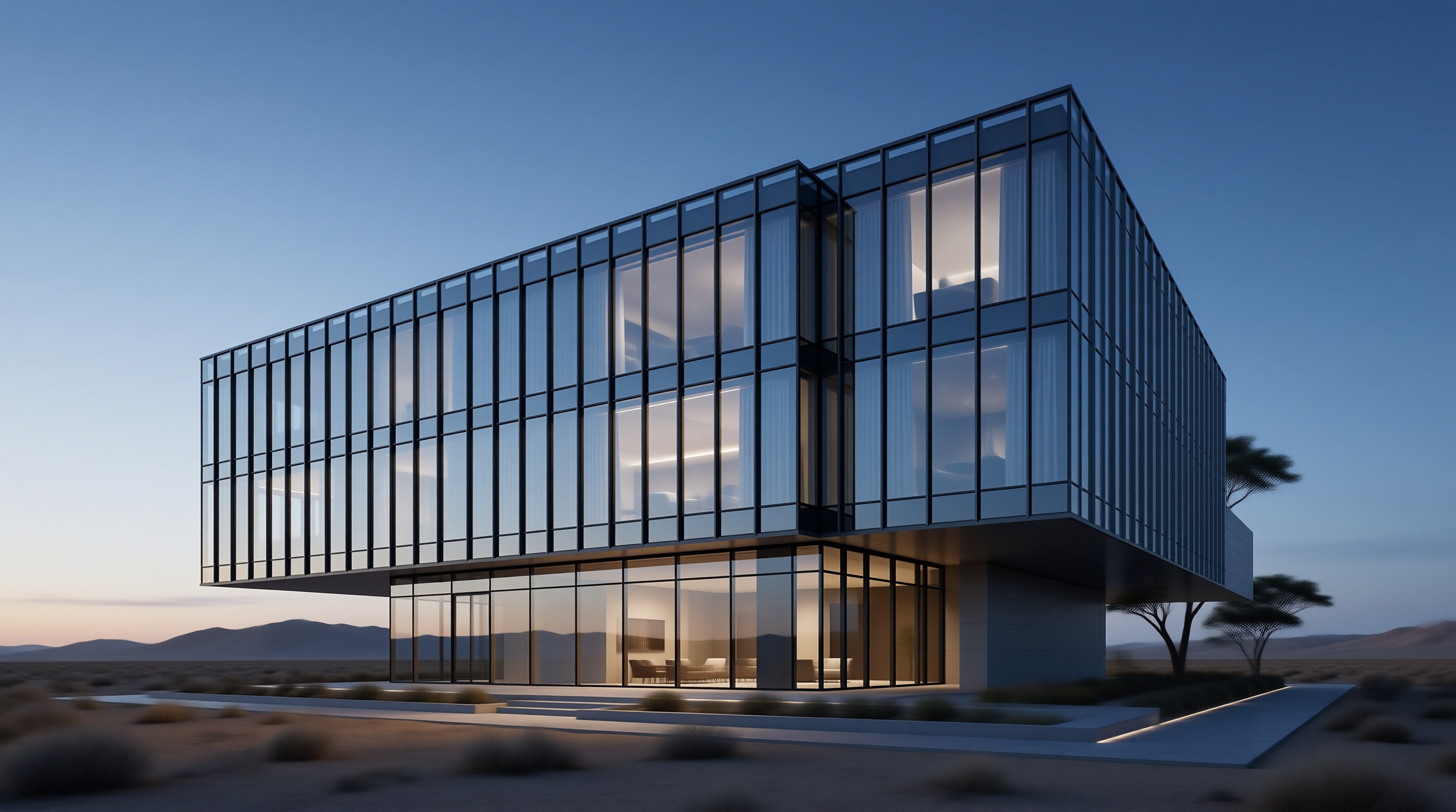 Modern Glass Desert Villa