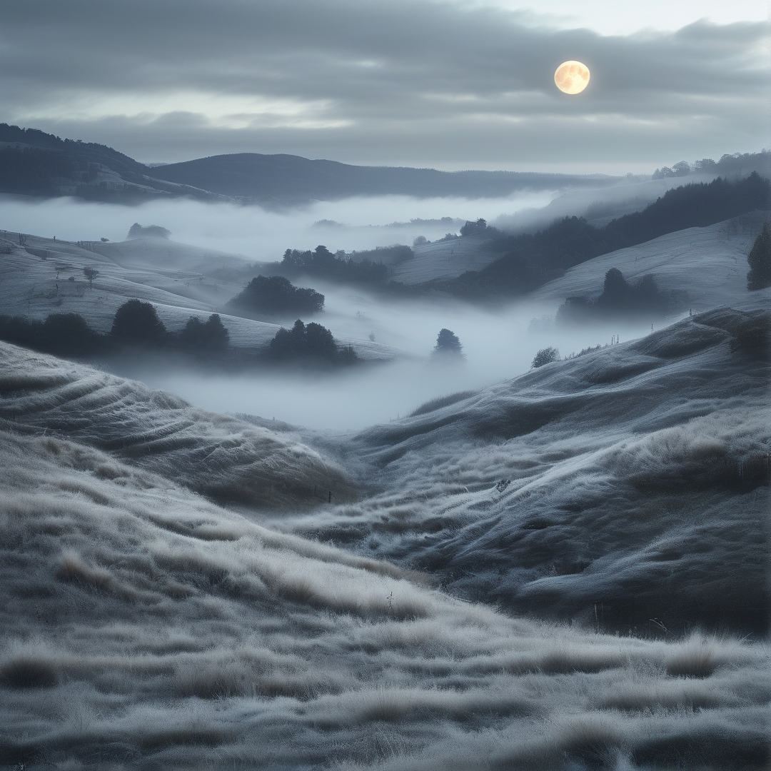 Moonlit Foggy Hills