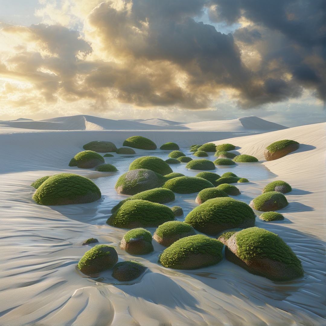 Surreal Mossy Desert Pool