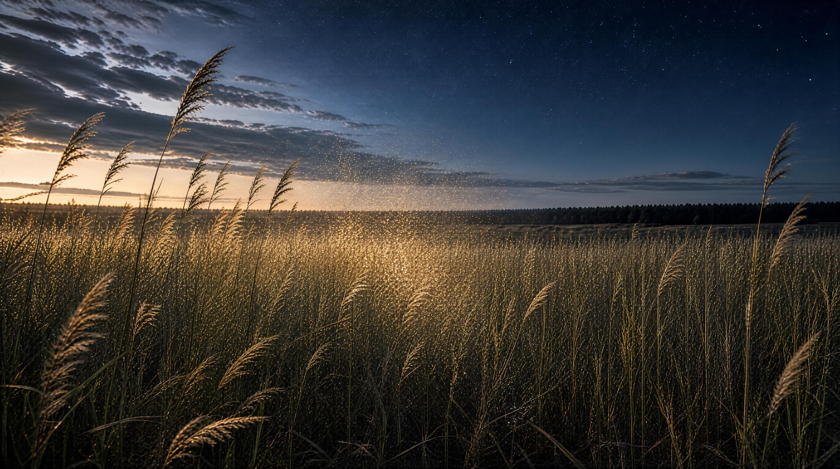 Sunset Over the Grassland