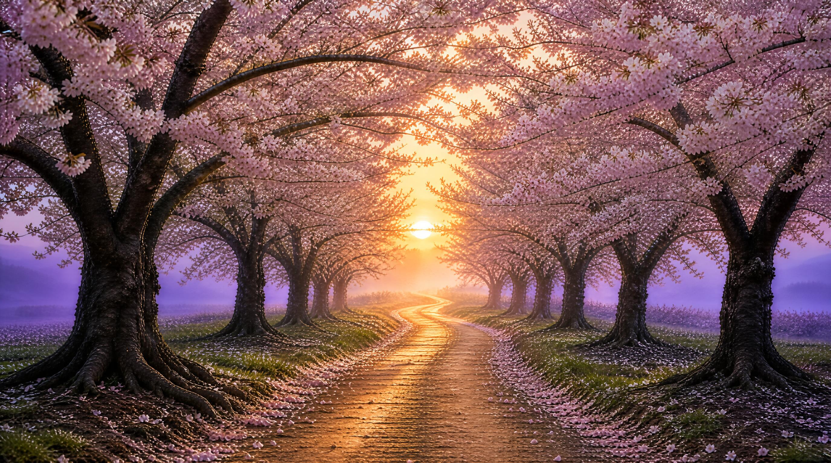 Dreamy Cherry Blossom Tunnel