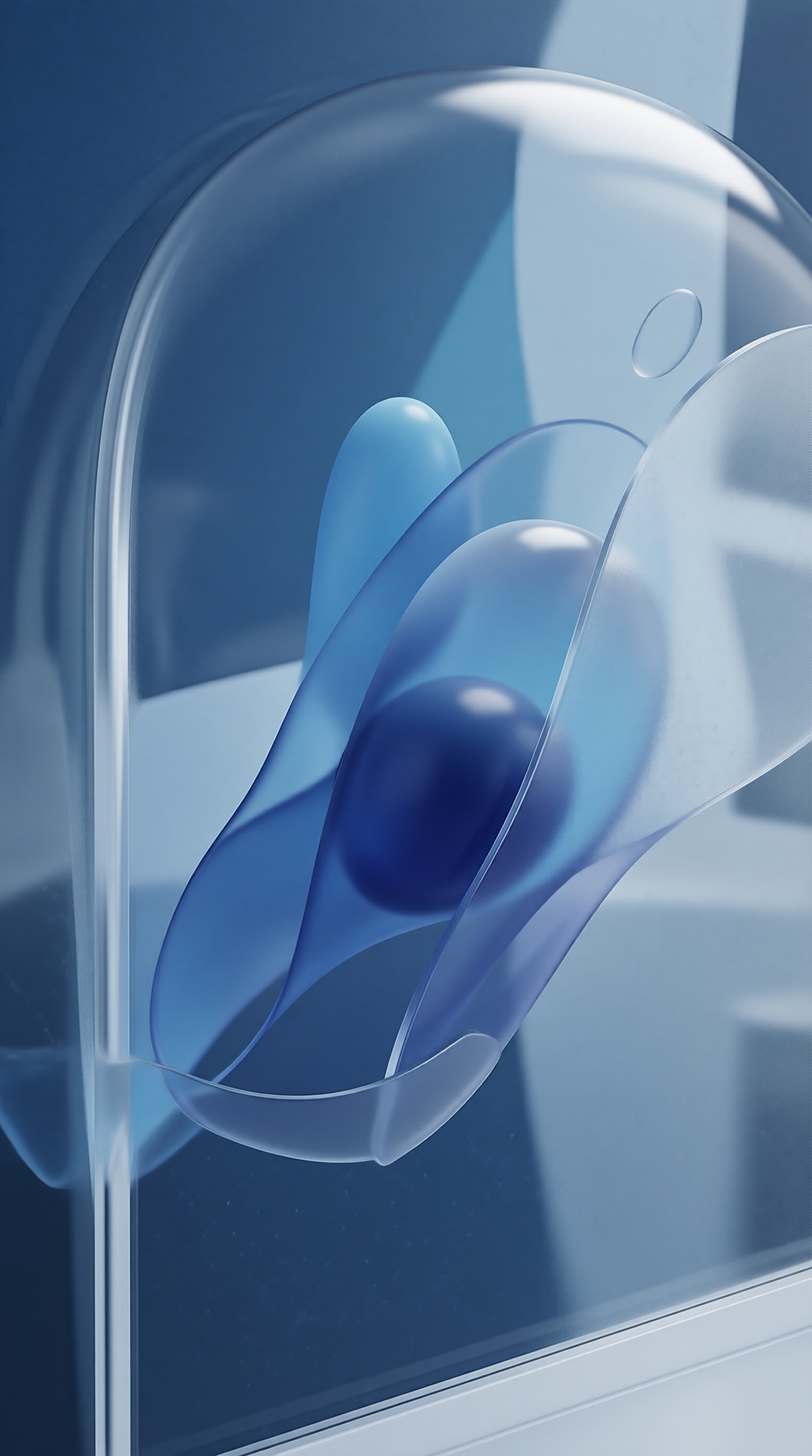 Abstract Blue Glass Forms