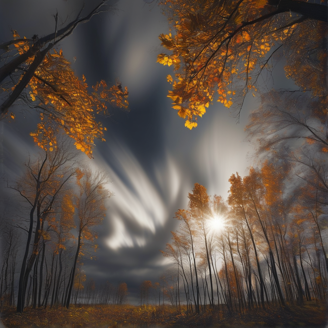 Sunlit Autumn Forest