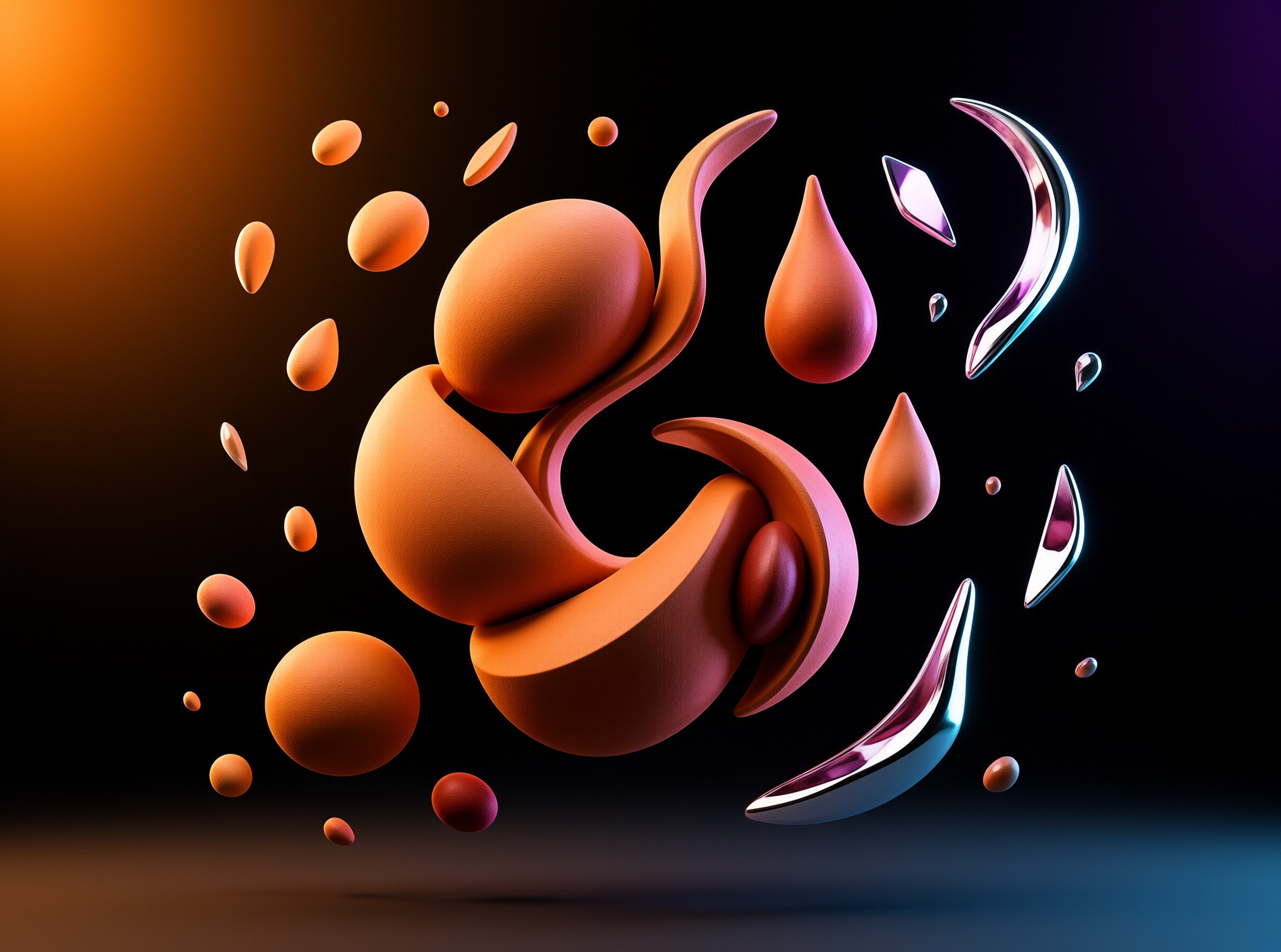 Abstract Orange Forms