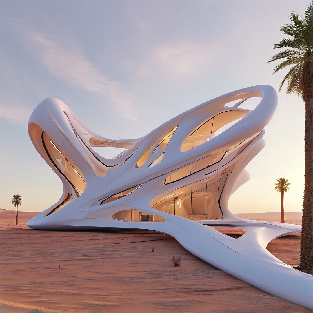 Parametric Organic Pavilion in Desert Dusk