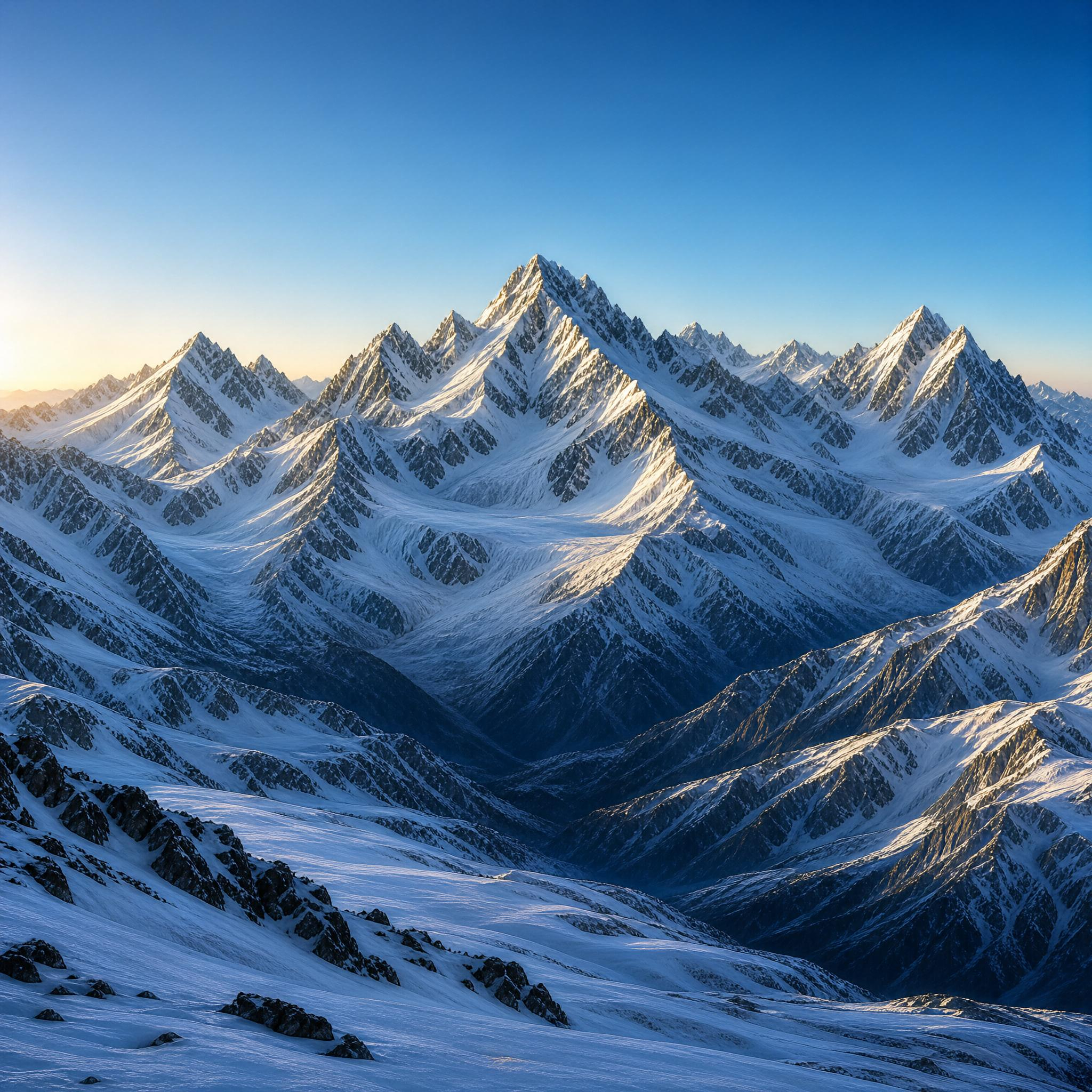 Majestic Snowy Mountain Range