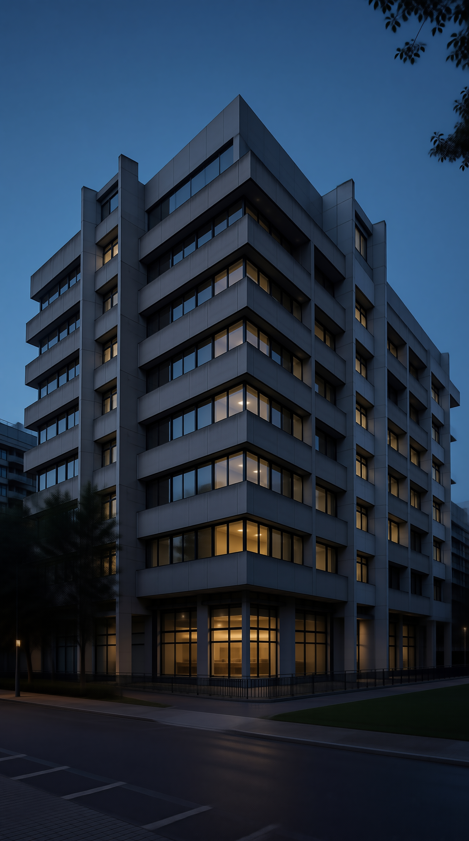 Modern Building at Dusk