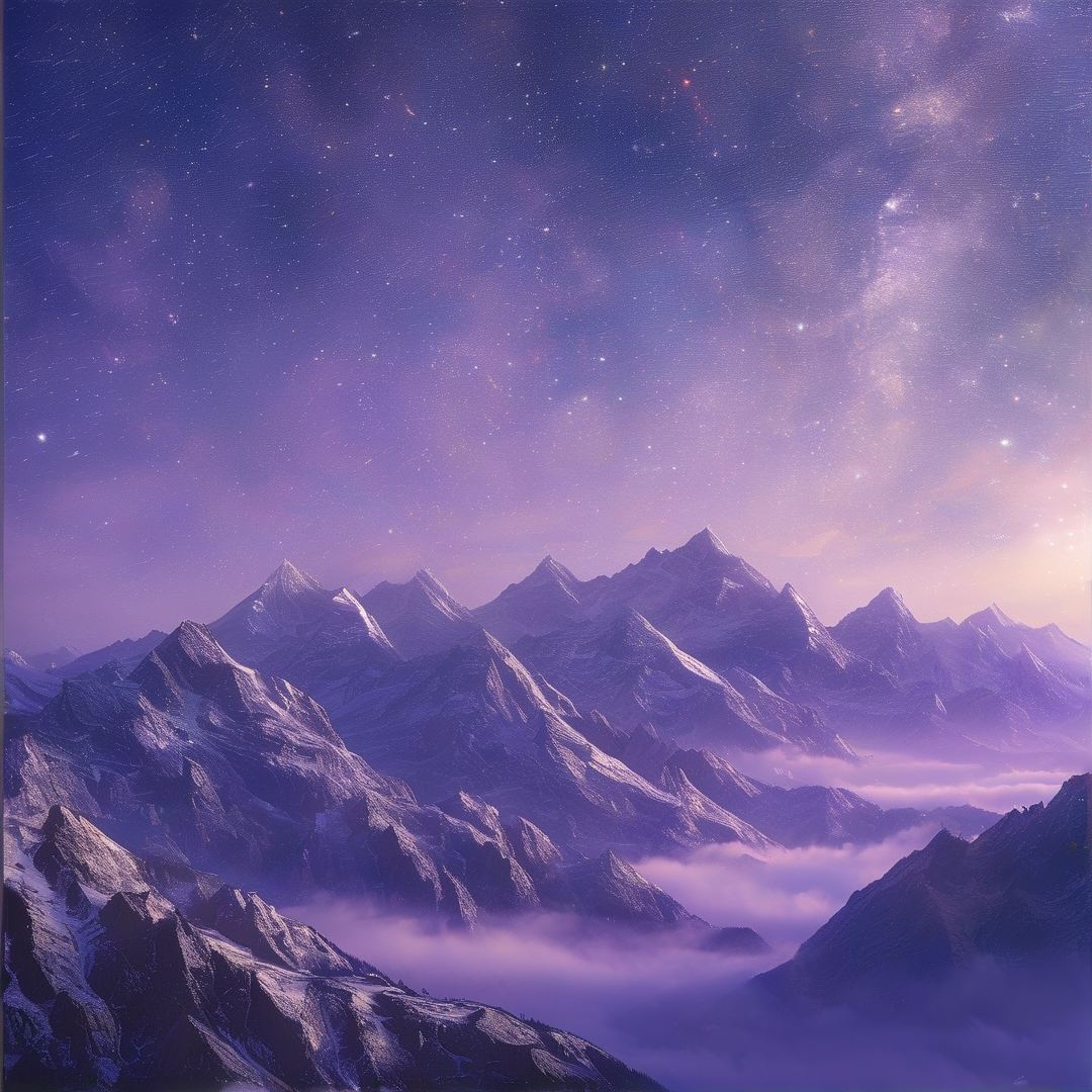 Snowy Peaks Under Stars