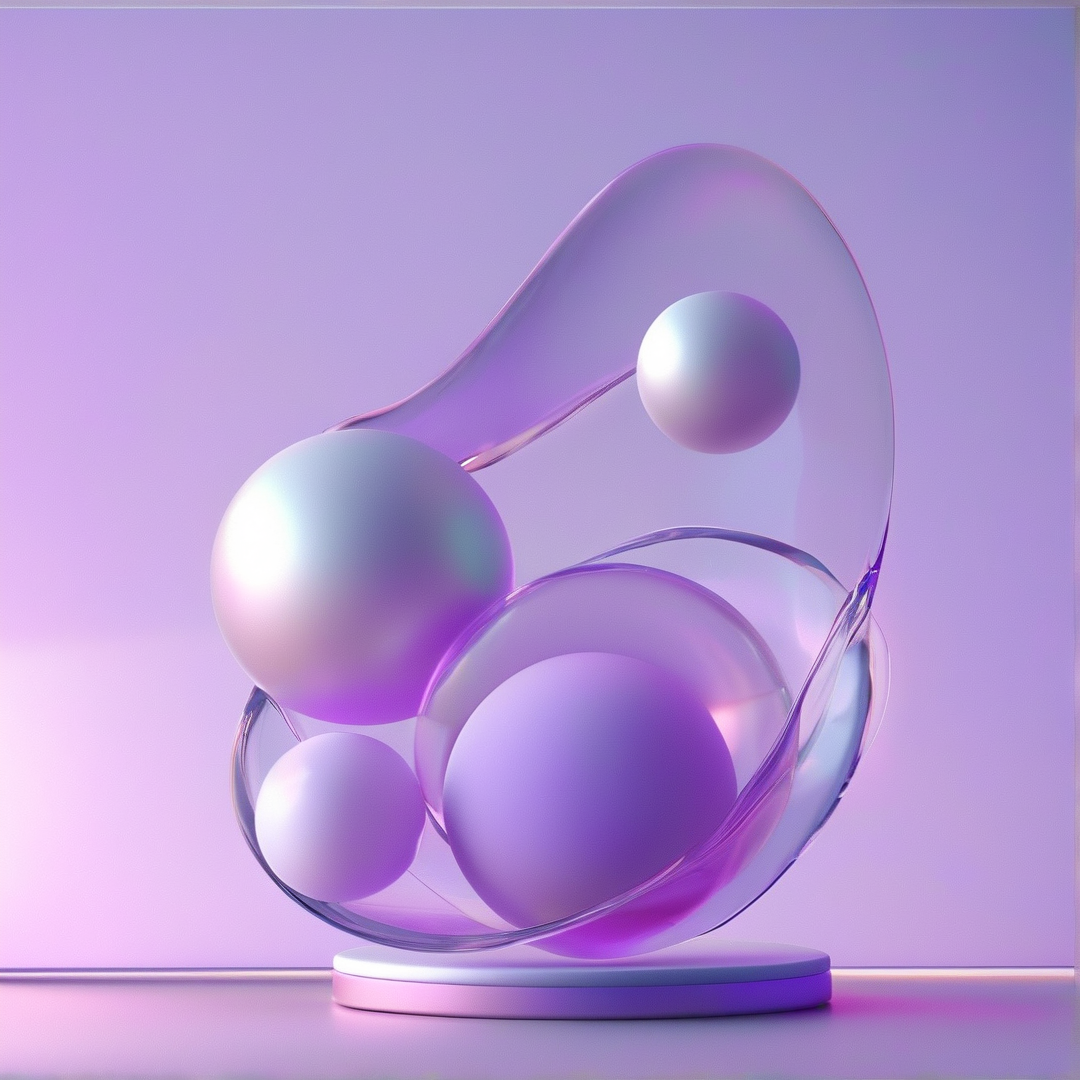 Abstract Purple 3D Sculpture
