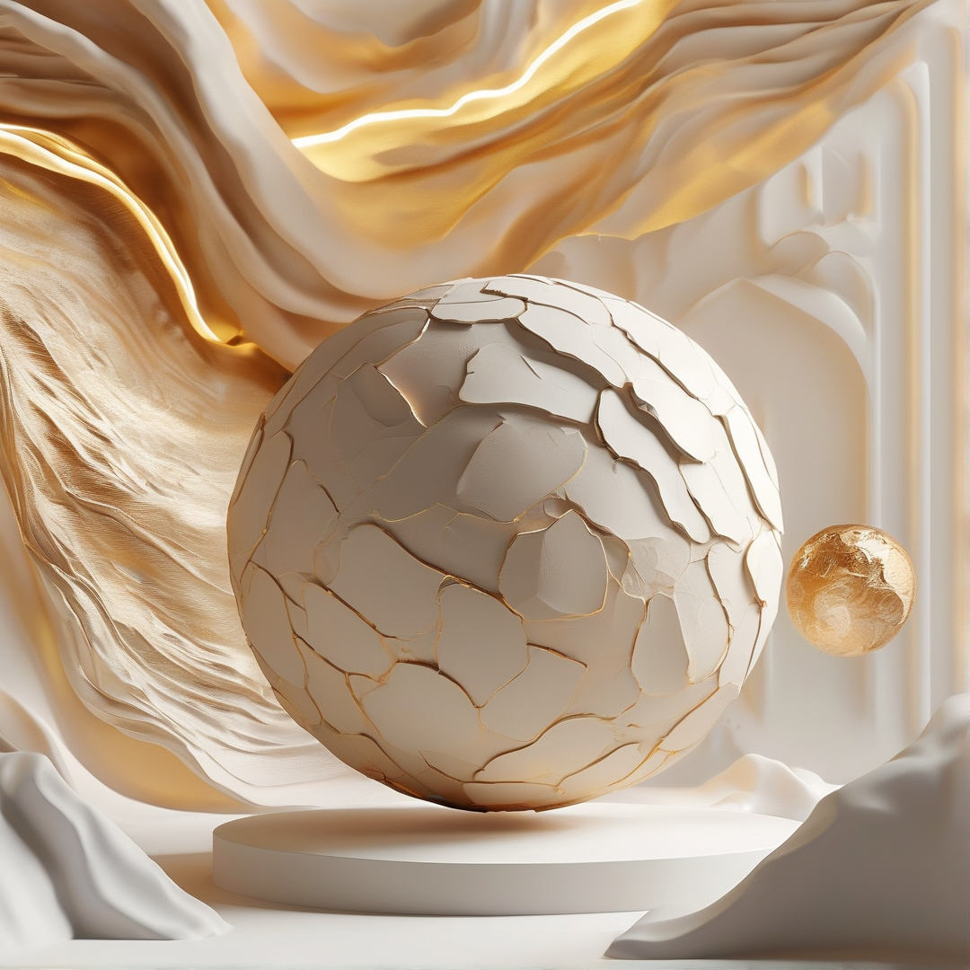 Surreal Sphere and Gold Waves