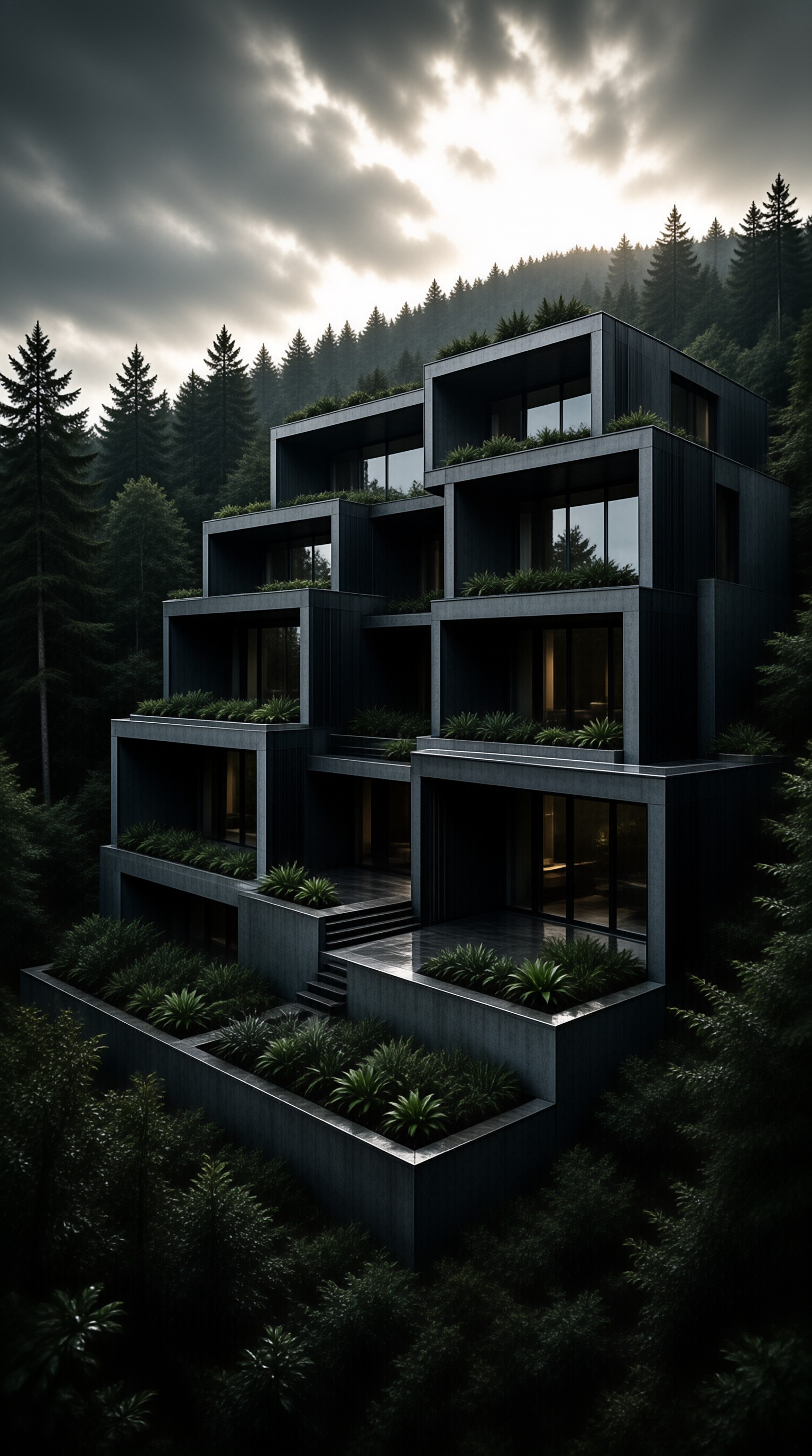 Modern Villa in Dense Forest