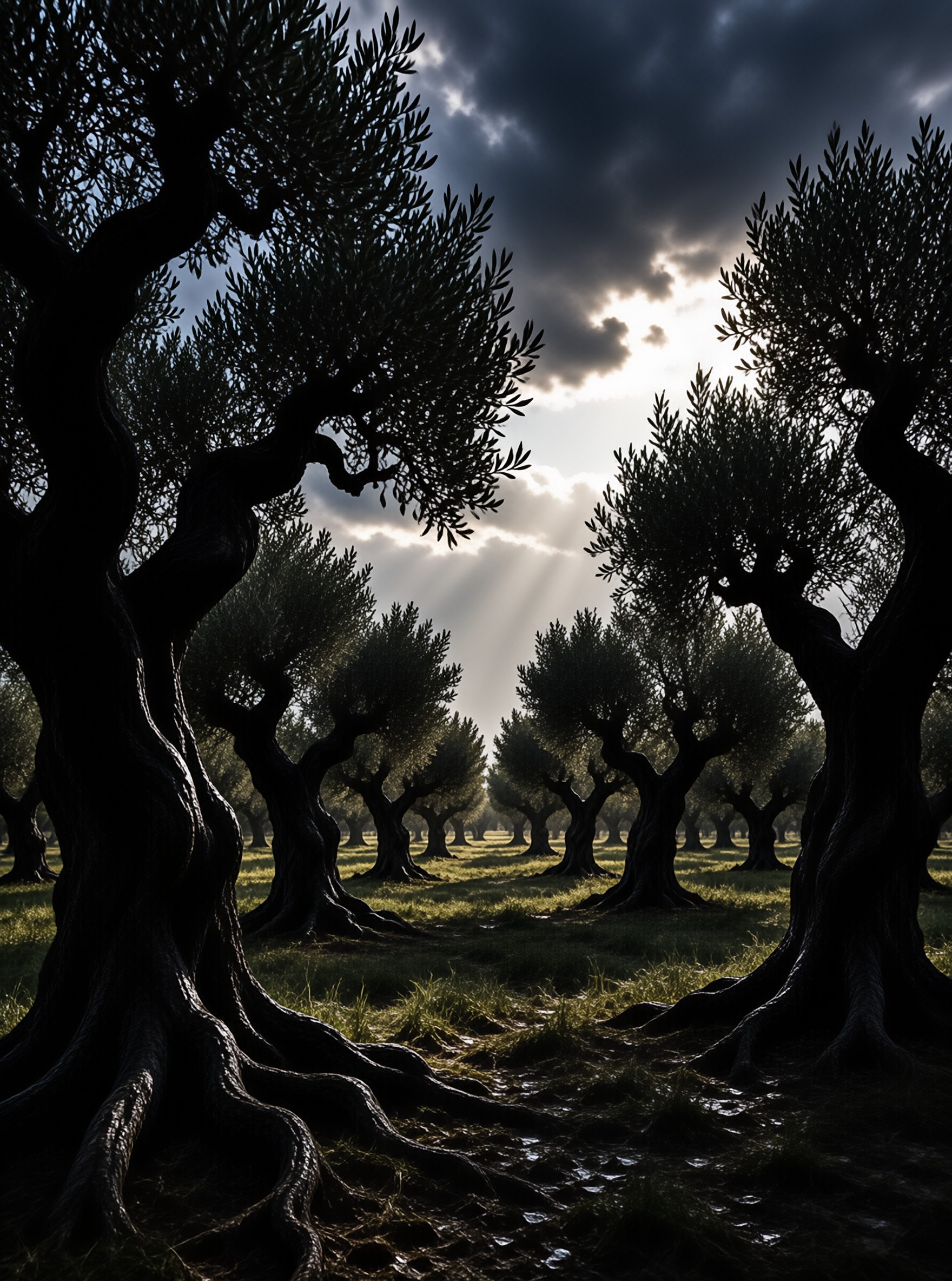 Ancient Olive Grove Path