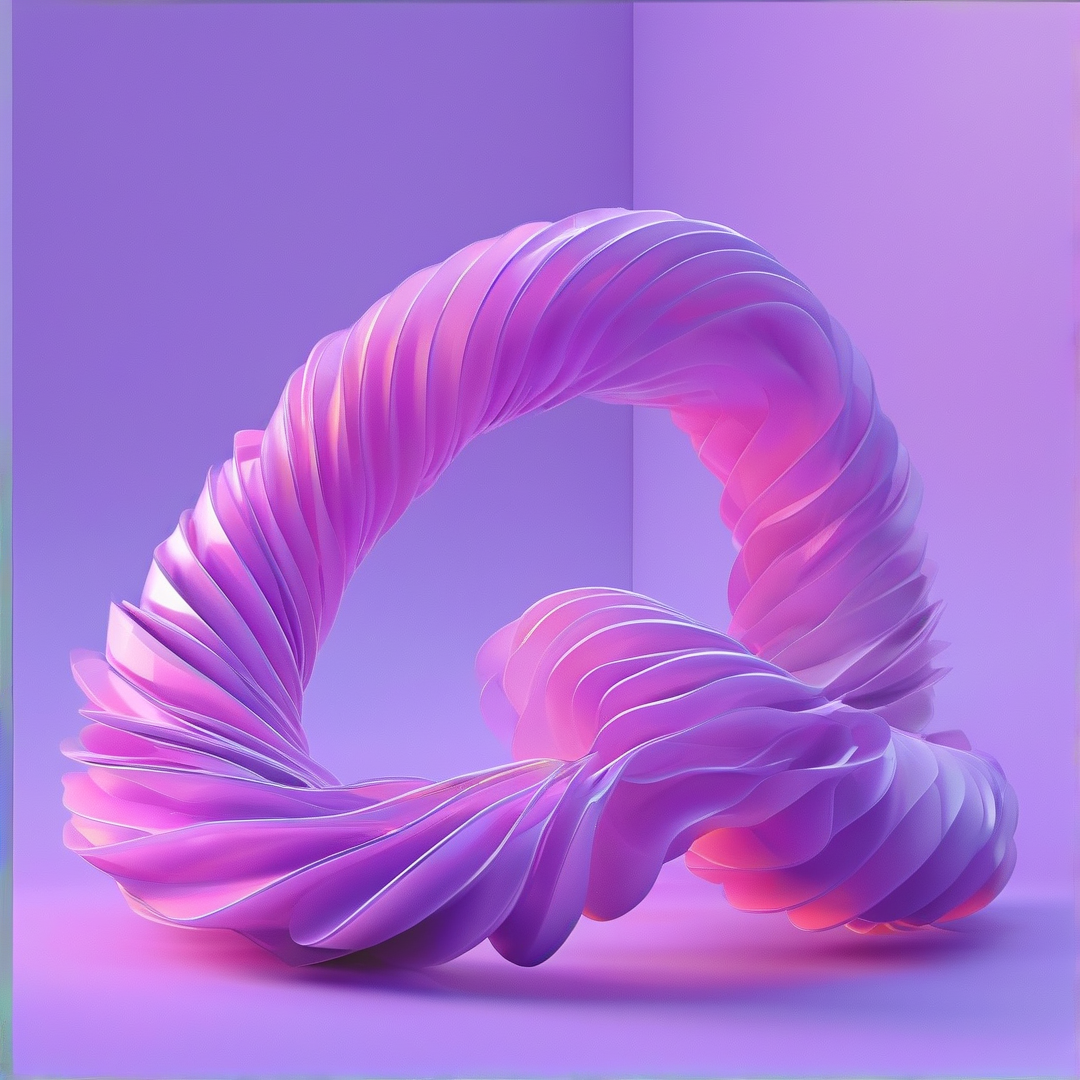 Iridescent Ribbon Loop — Pastel 3D Study