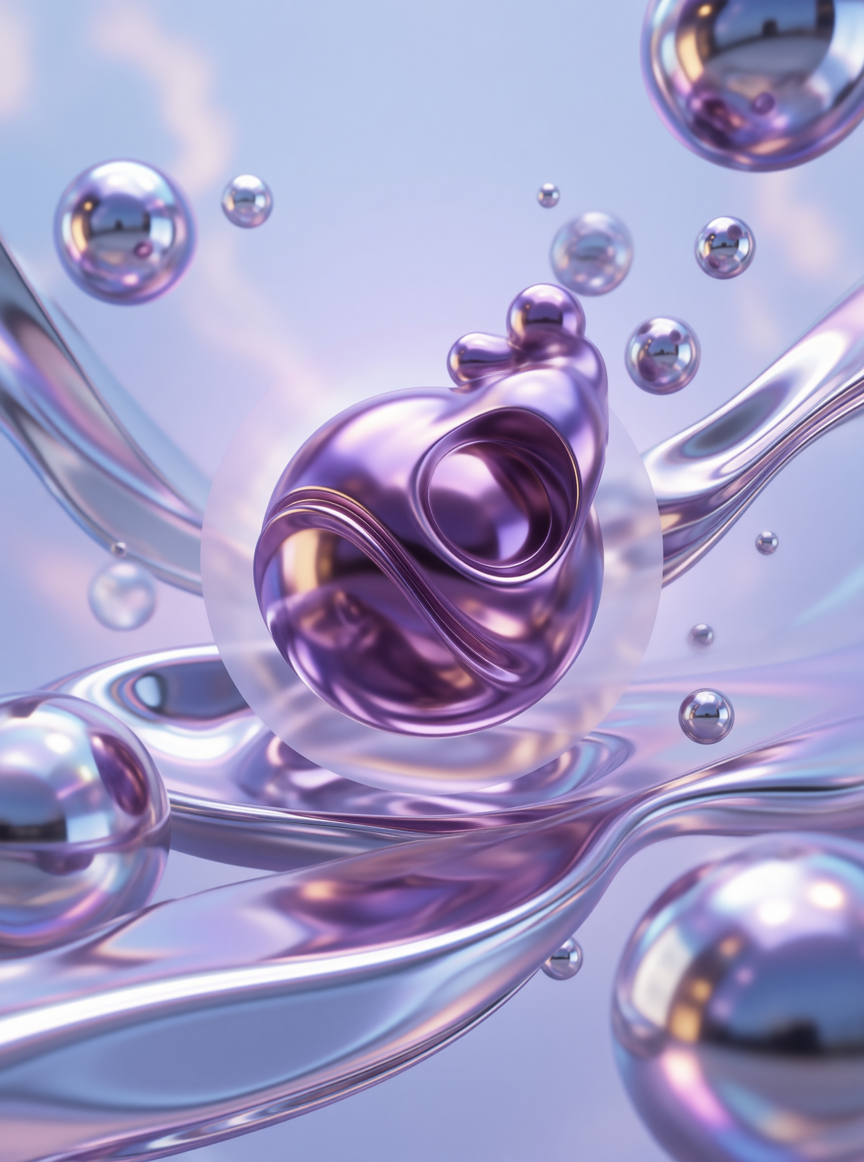 Abstract Purple Liquid Shapes