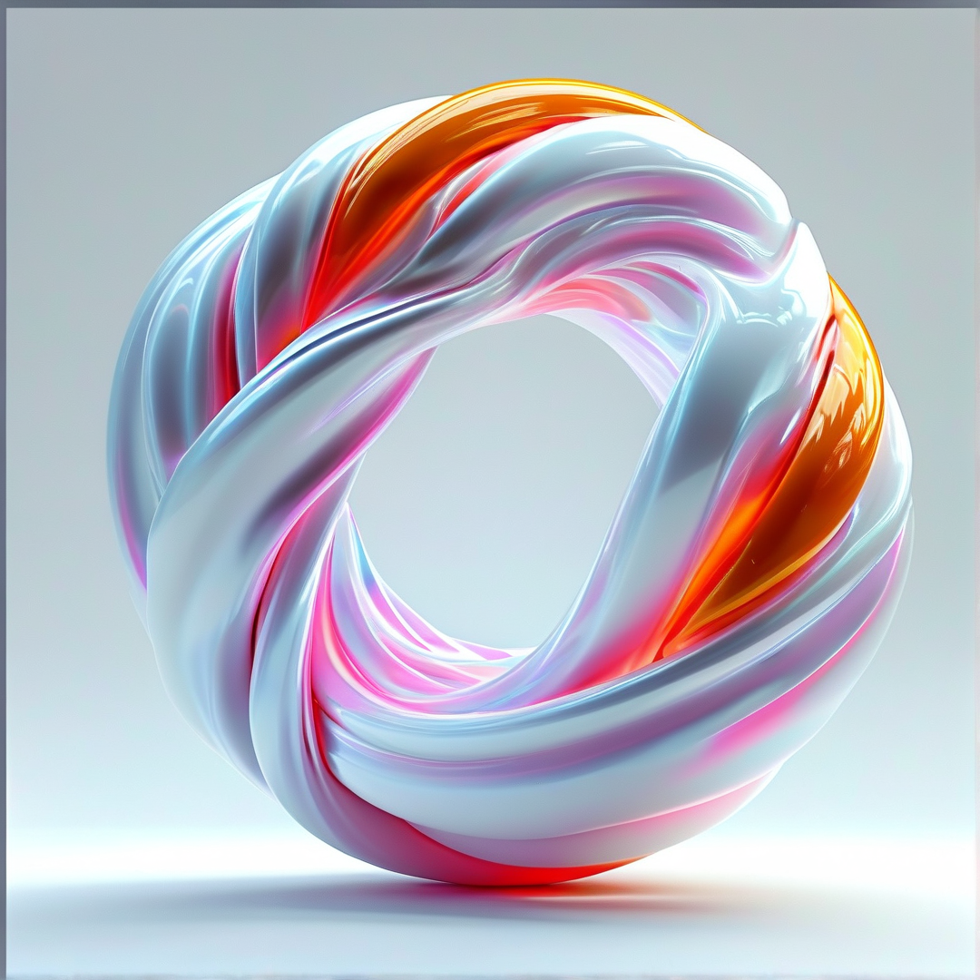 Abstract Glossy Twisted Ring