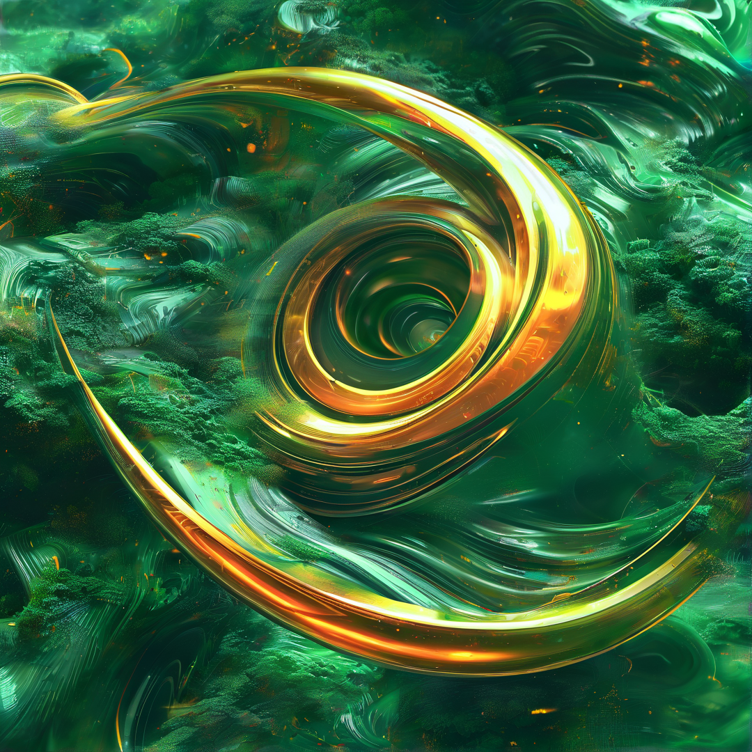 Emerald and Gold Spiral