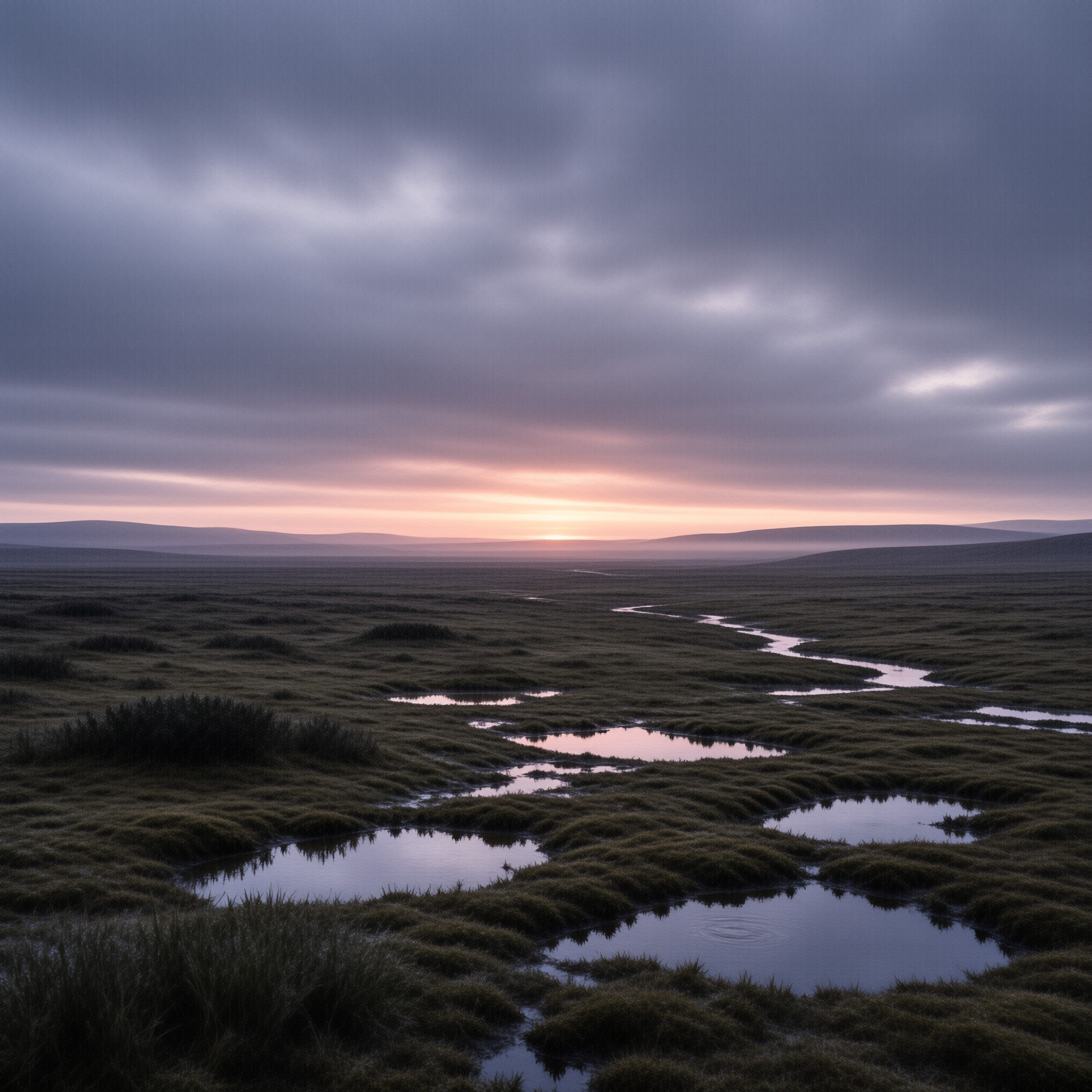 Sunset Marshland Landscape