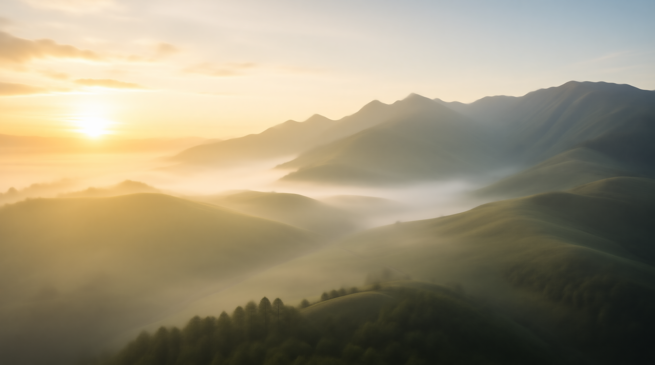 Misty Mountains at Sunrise