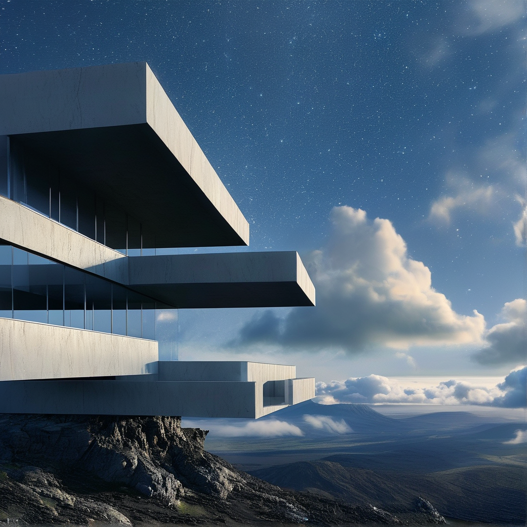 Futuristic Cliffside Building
