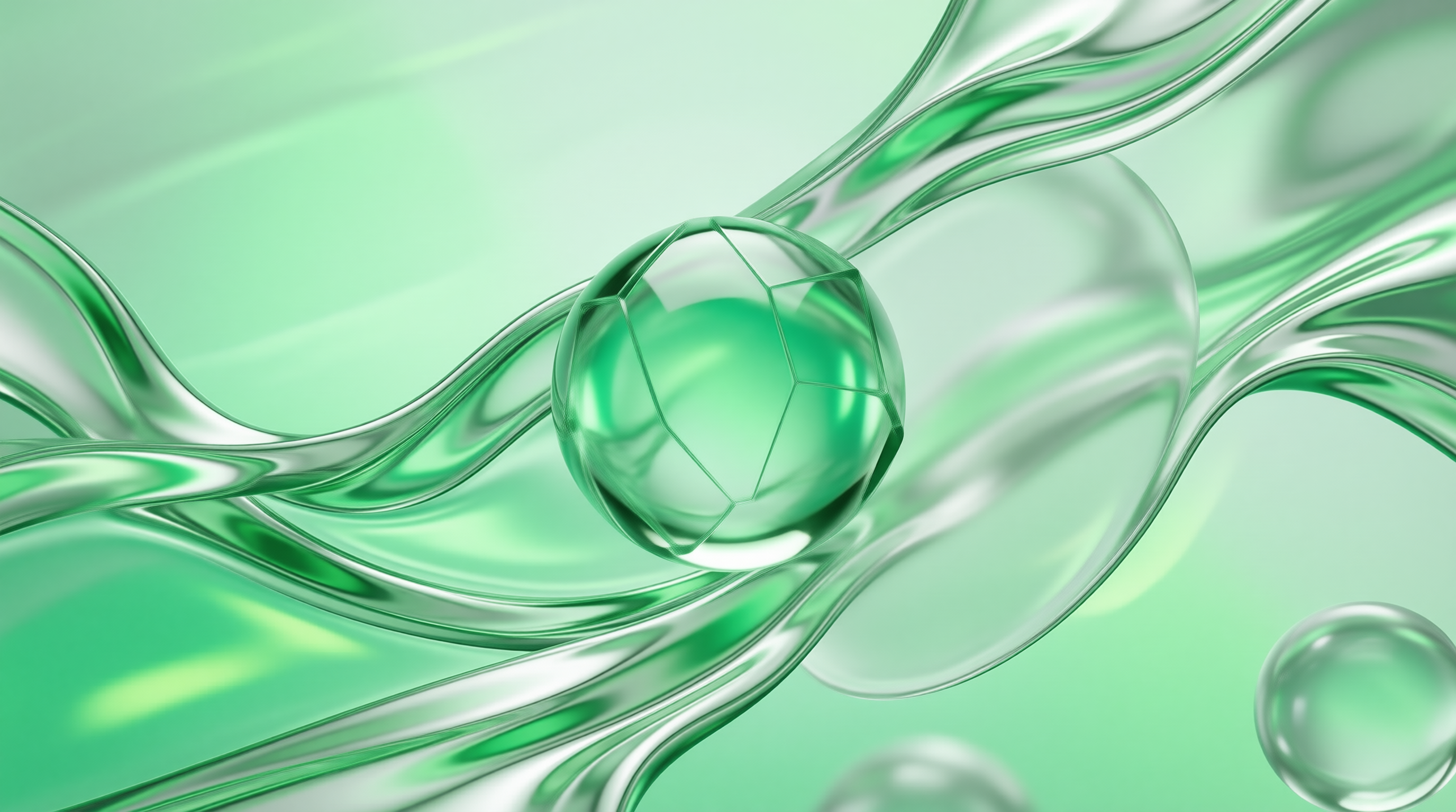 Abstract Green Glass Flow