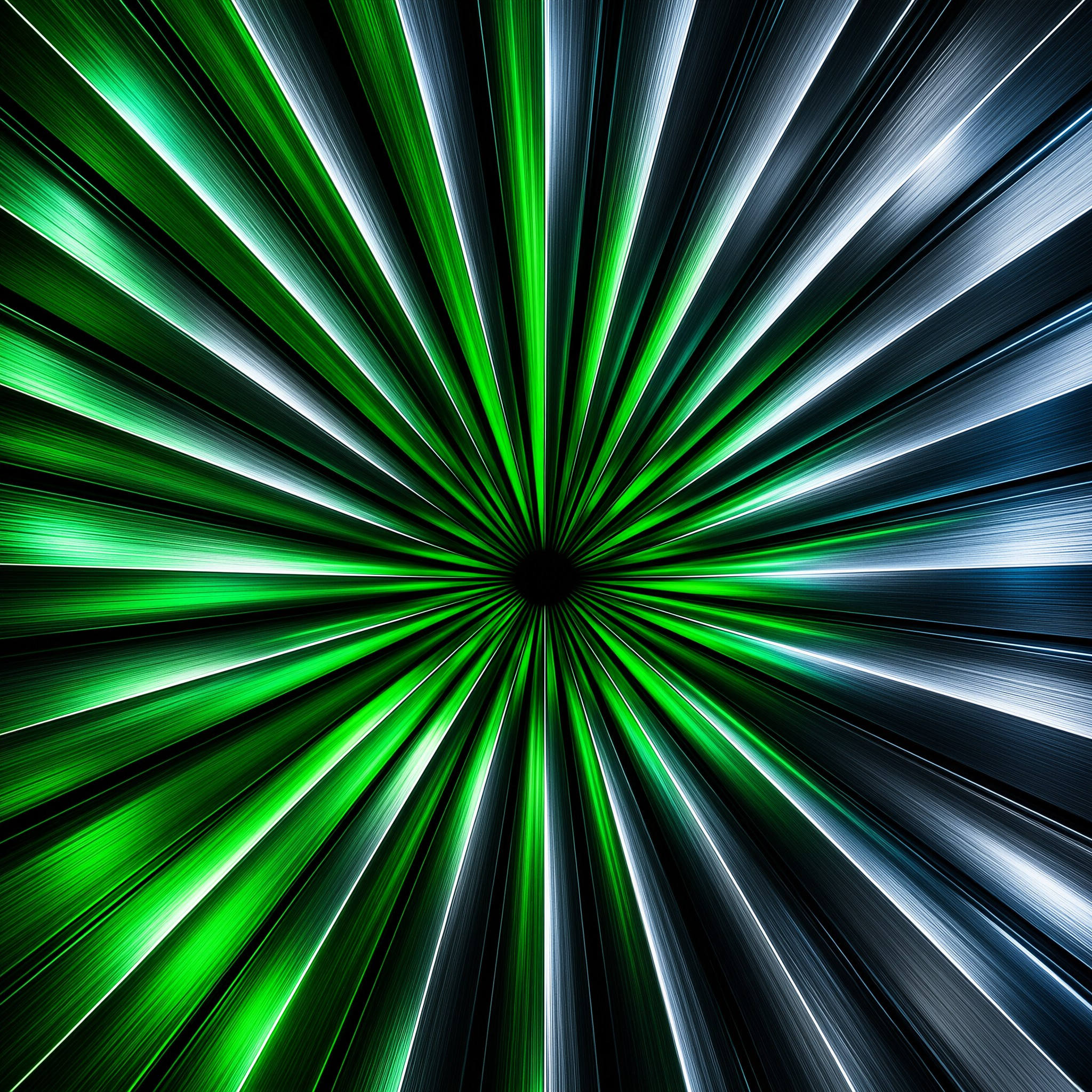 Green and Blue Radial Burst