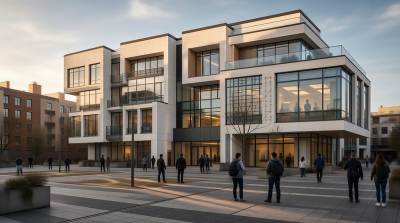 Modern Urban Building with Plaza