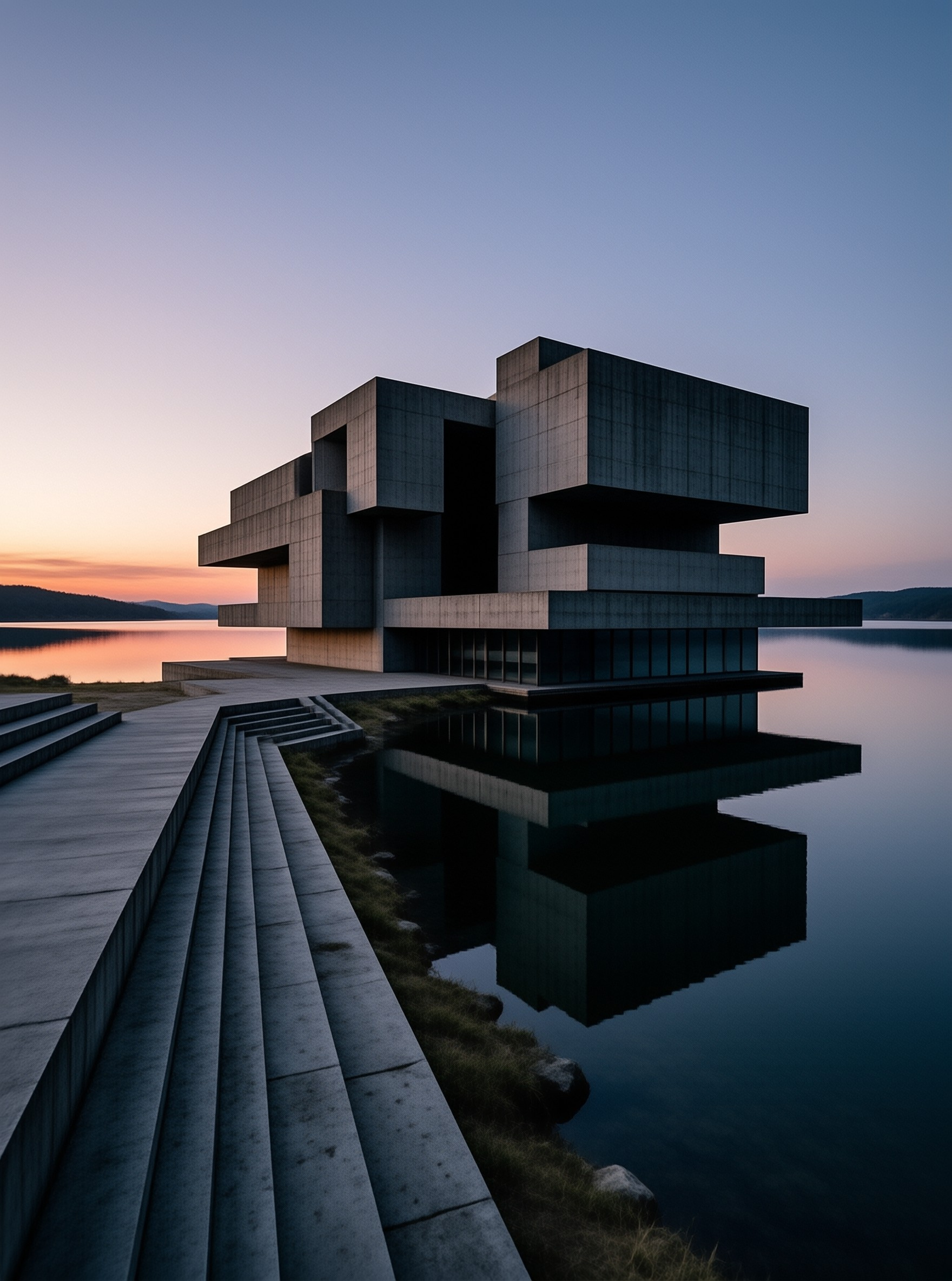 Modern Building by the Water