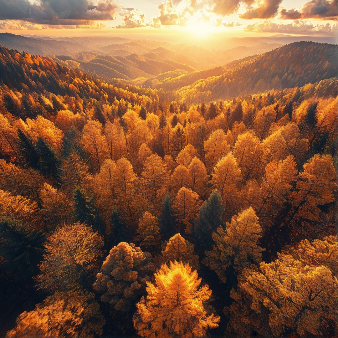 Sunlit Autumn Mountains