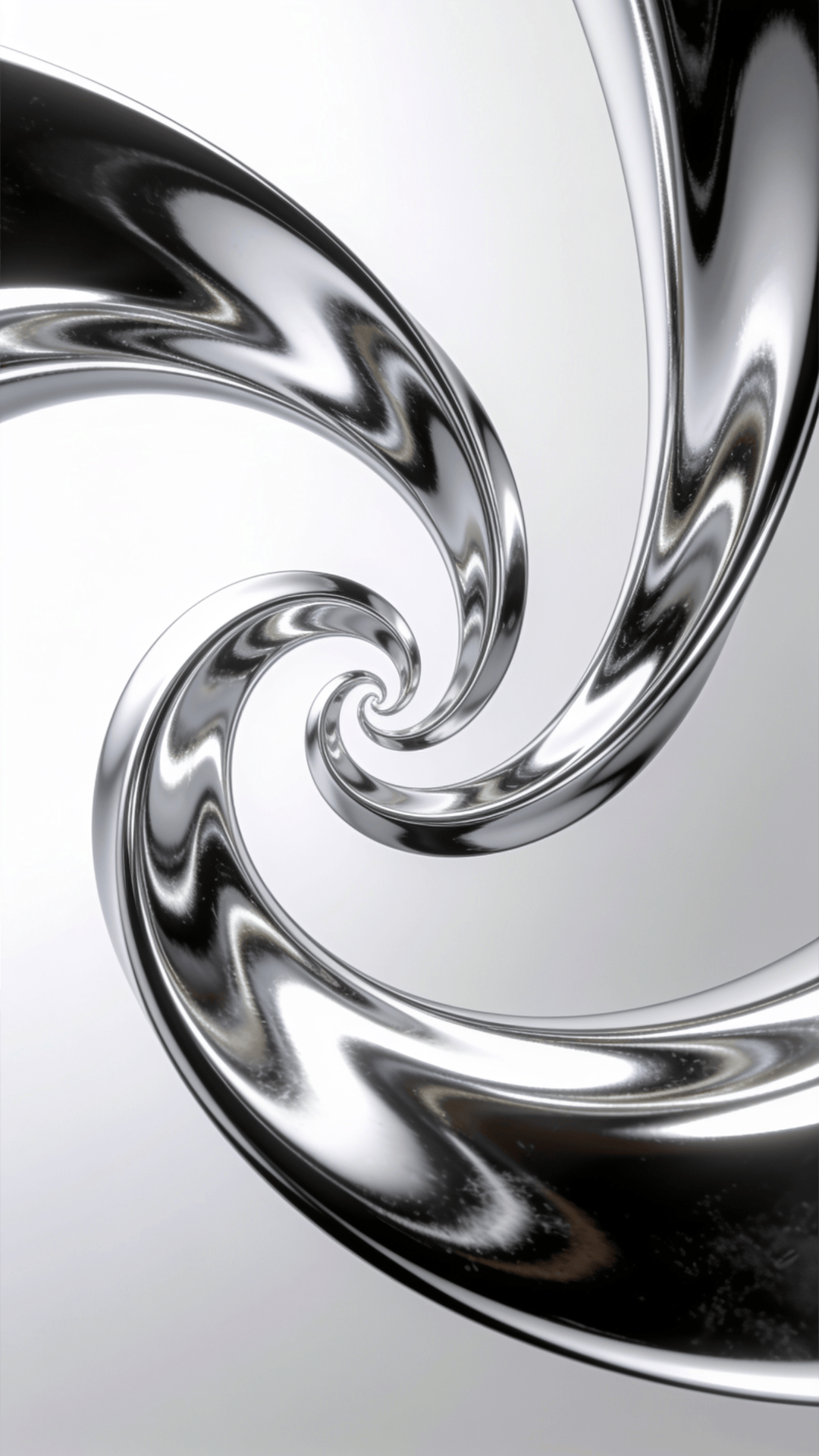 Elegant, Liquid Chrome Spiral