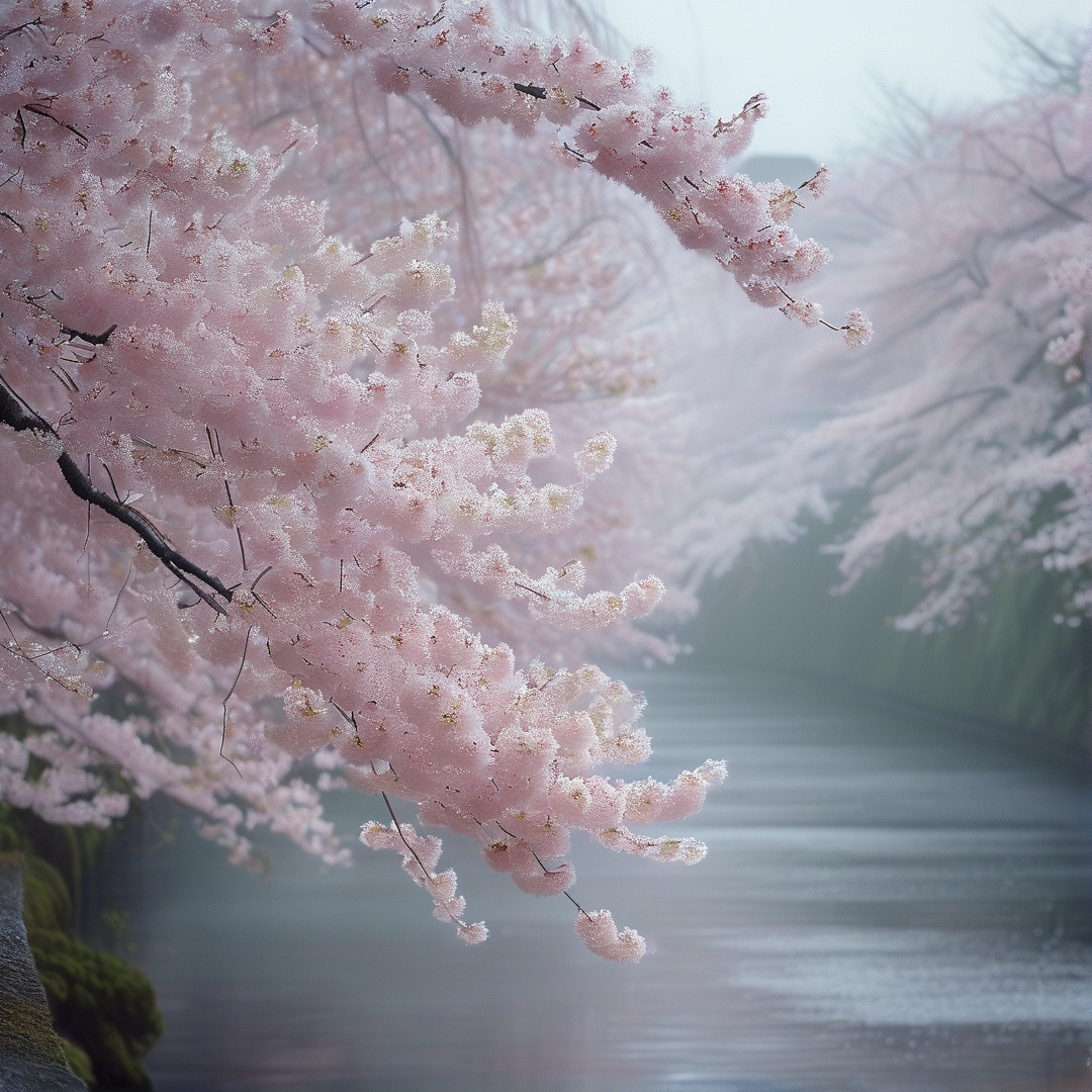Sakura in Morning Mist