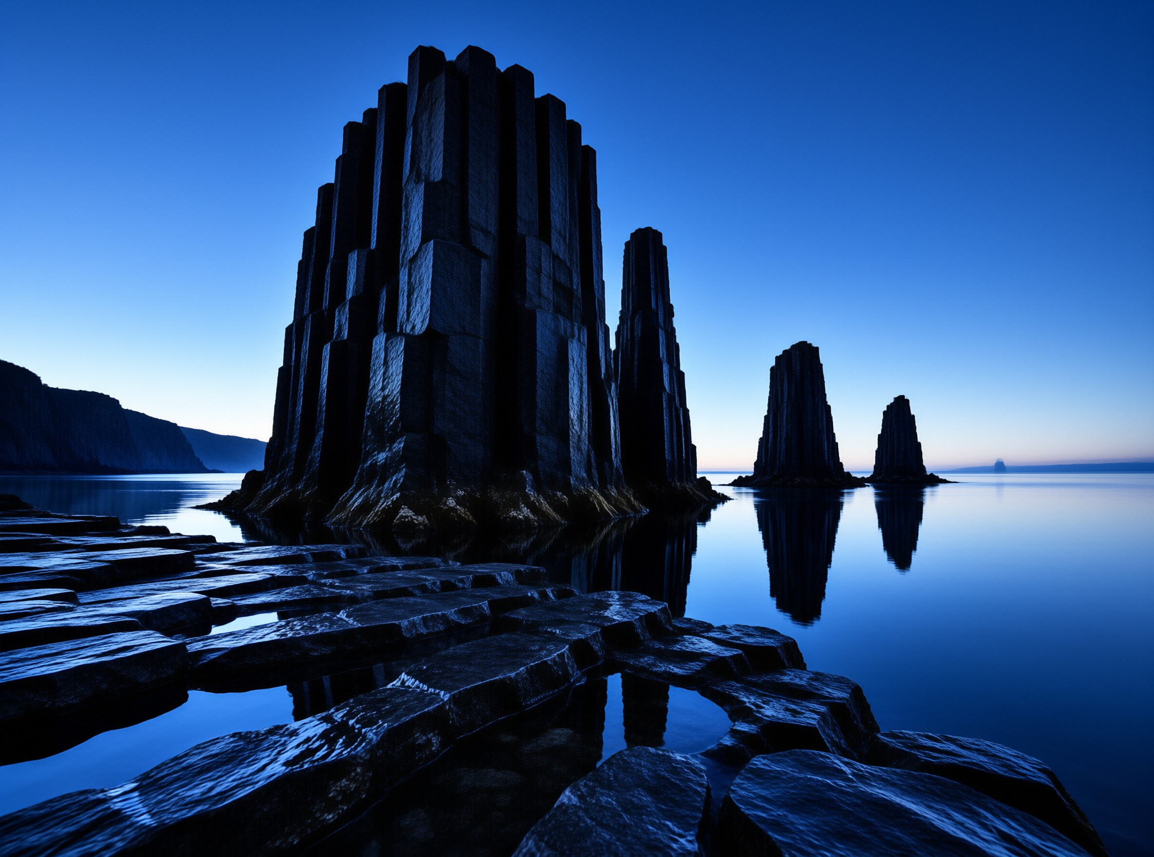 Basalt Columns at Dusk