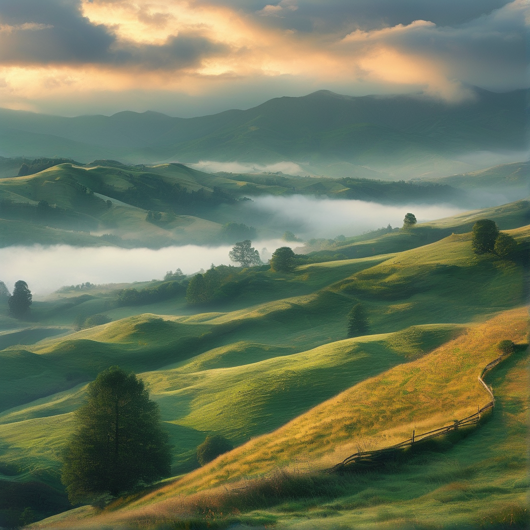 Misty Rolling Hills