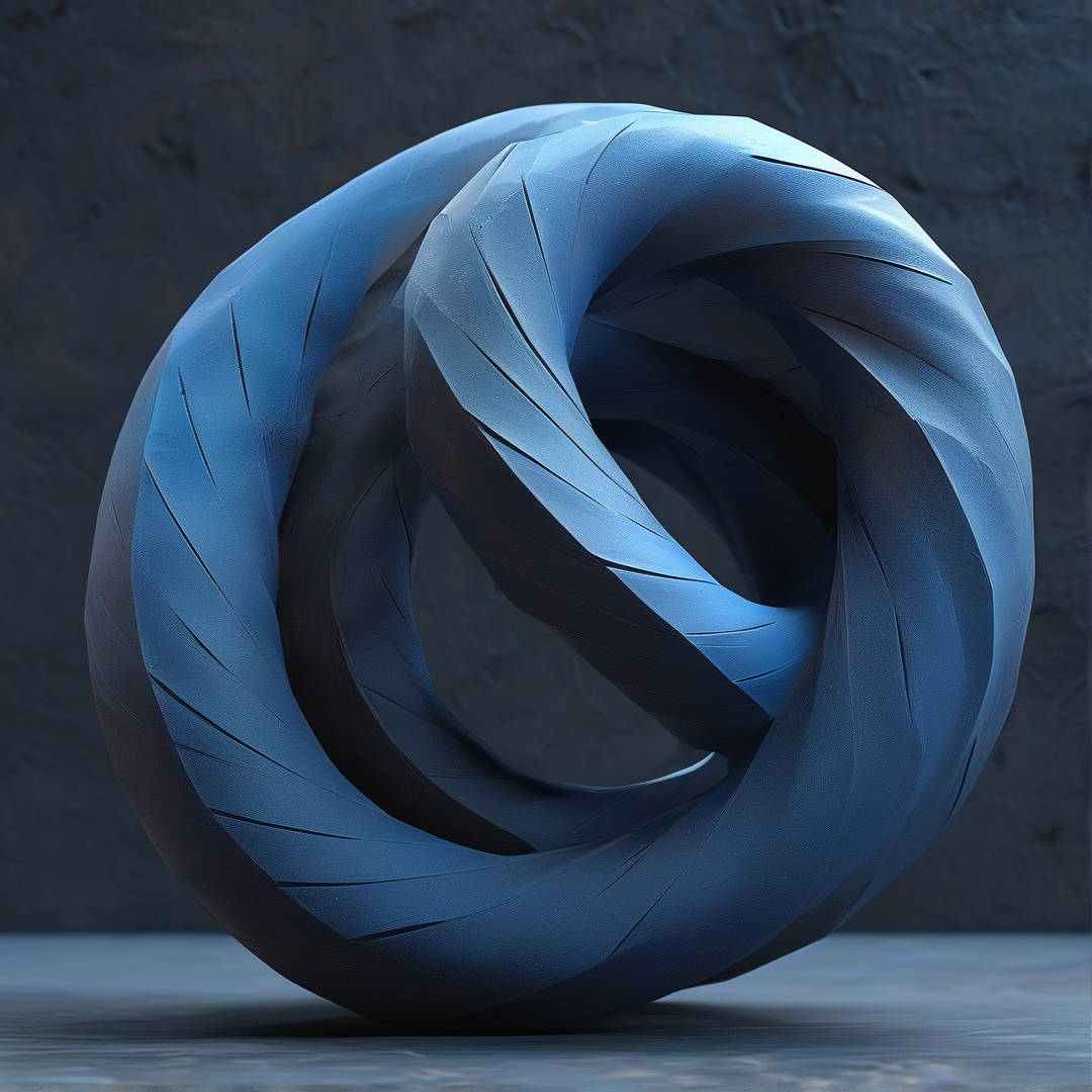 Spiral Blue Sculpture