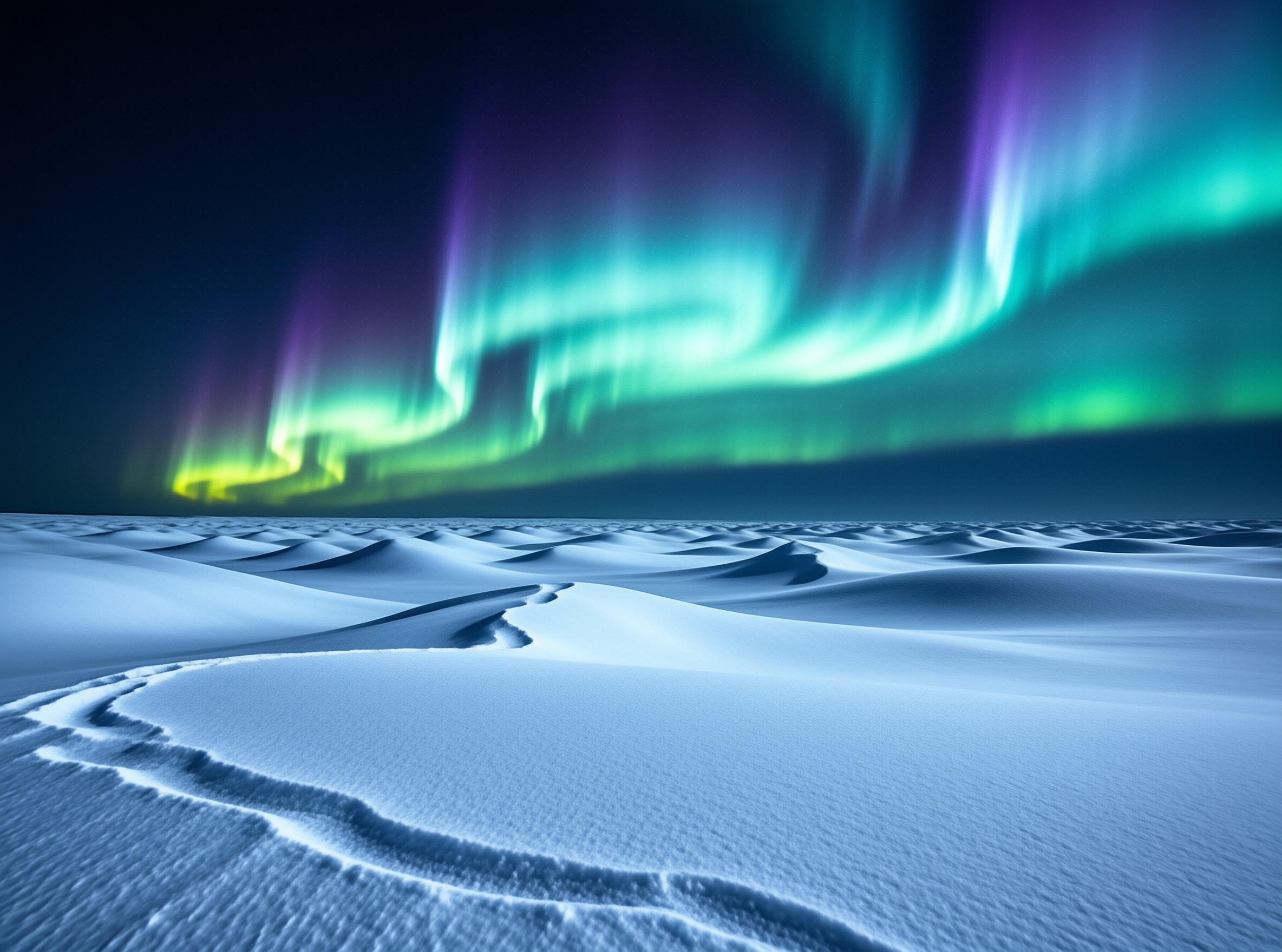 Winter Aurora Landscape